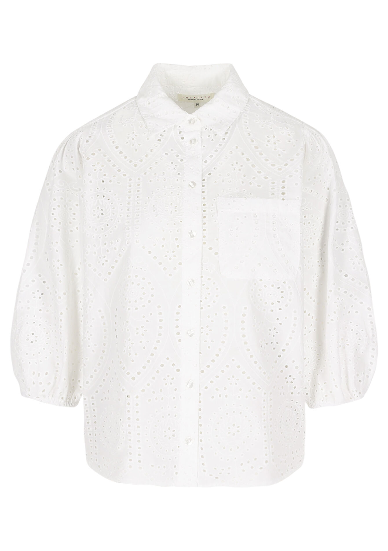 Broderie katoenen hemd - OPTICAL WHITE - 05702960_1019