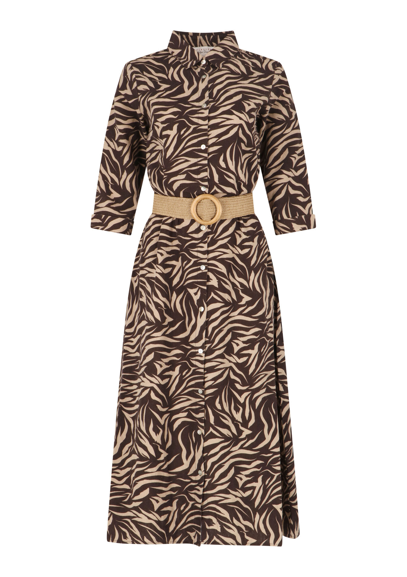 Hemdjurk met zebraprint, Hemdjurk met zebraprint - LT BEIGE - 08601824_2527