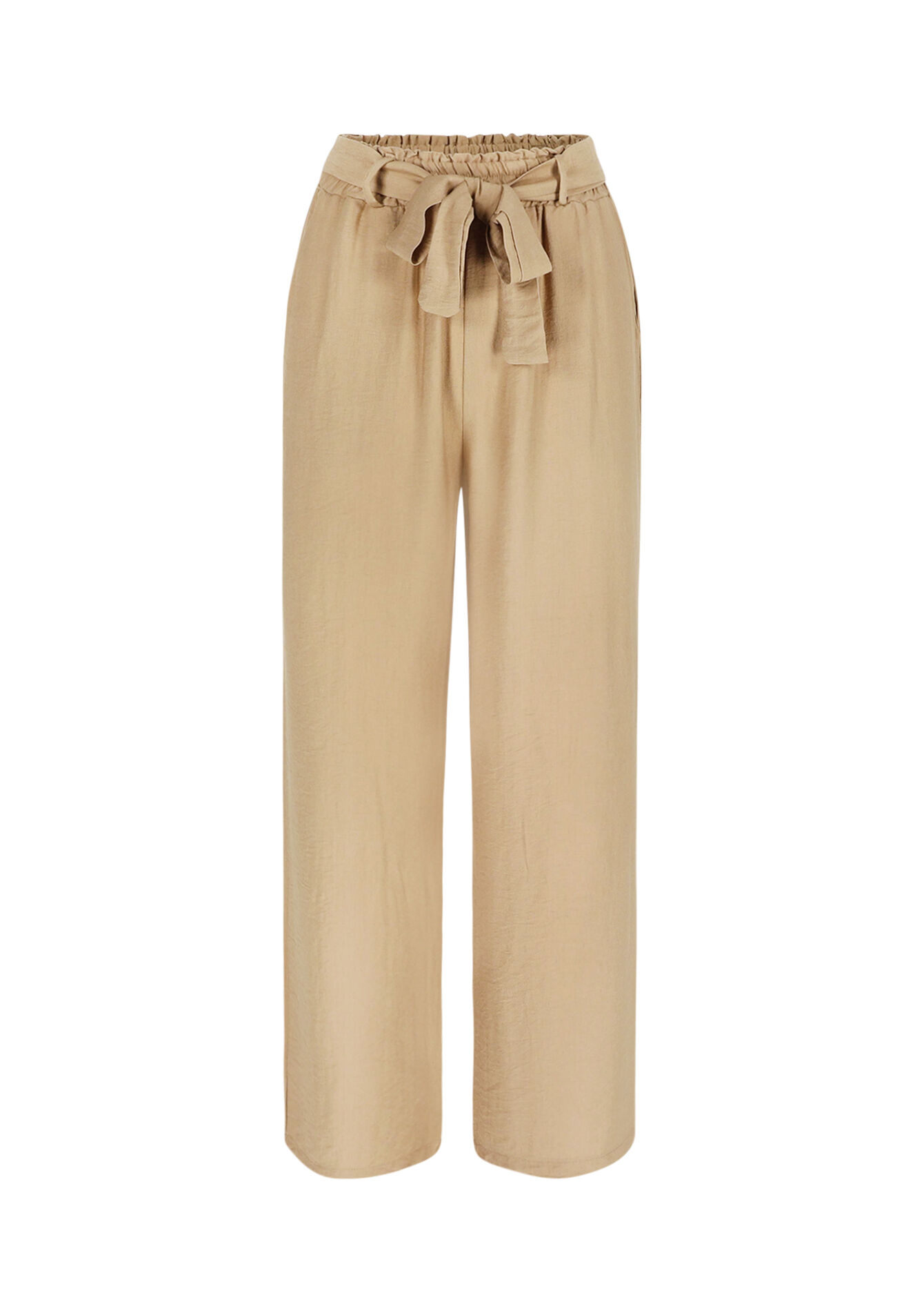Vloeiende broek met ceintuur, Vloeiende broek met ceintuur - BEIGE COFFEE - 06600976_2561