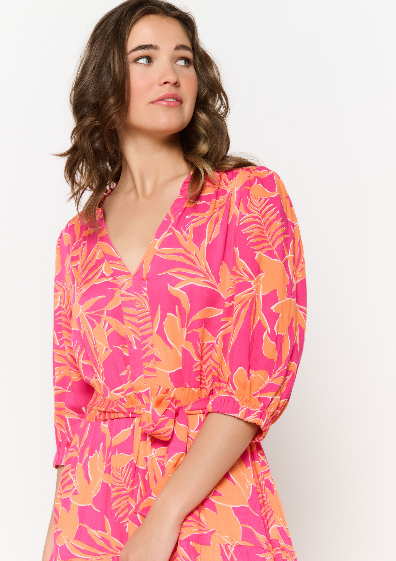 Maxi dress with floral print, Maxi dress with floral print - BLACK - 08103879