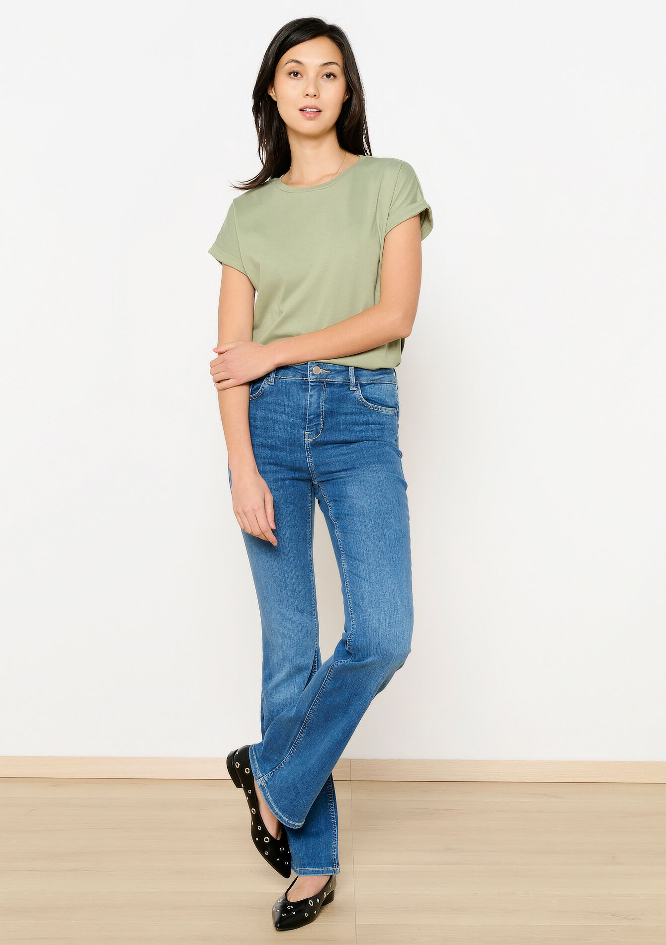 T-shirt korte mouw - KHAKI MED - 02301742_4327