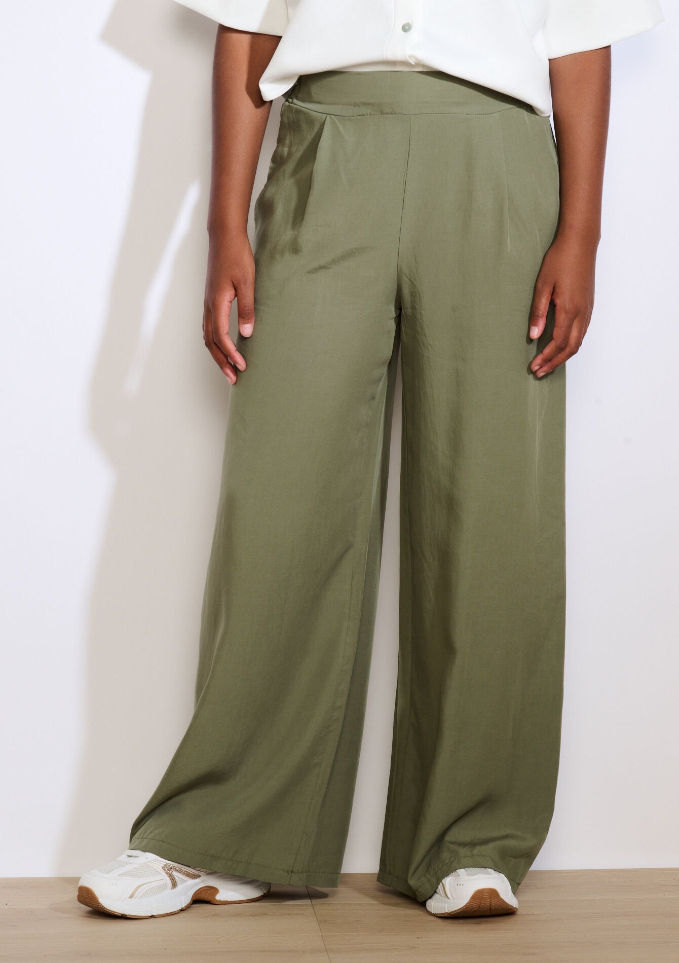 Pantalon large fluide - KHAKI MED - 06601038_4327