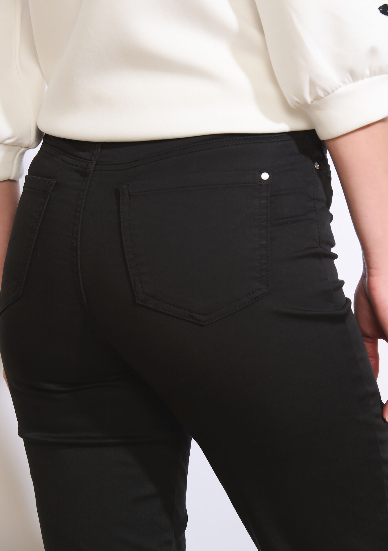 High waist slim trousers, High waist slim trousers - BLACK - 06004578_1119