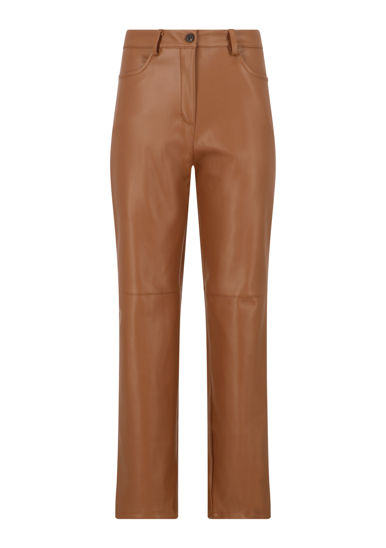 Broek in nepleder - CAMEL GINGER - 06100524_3831