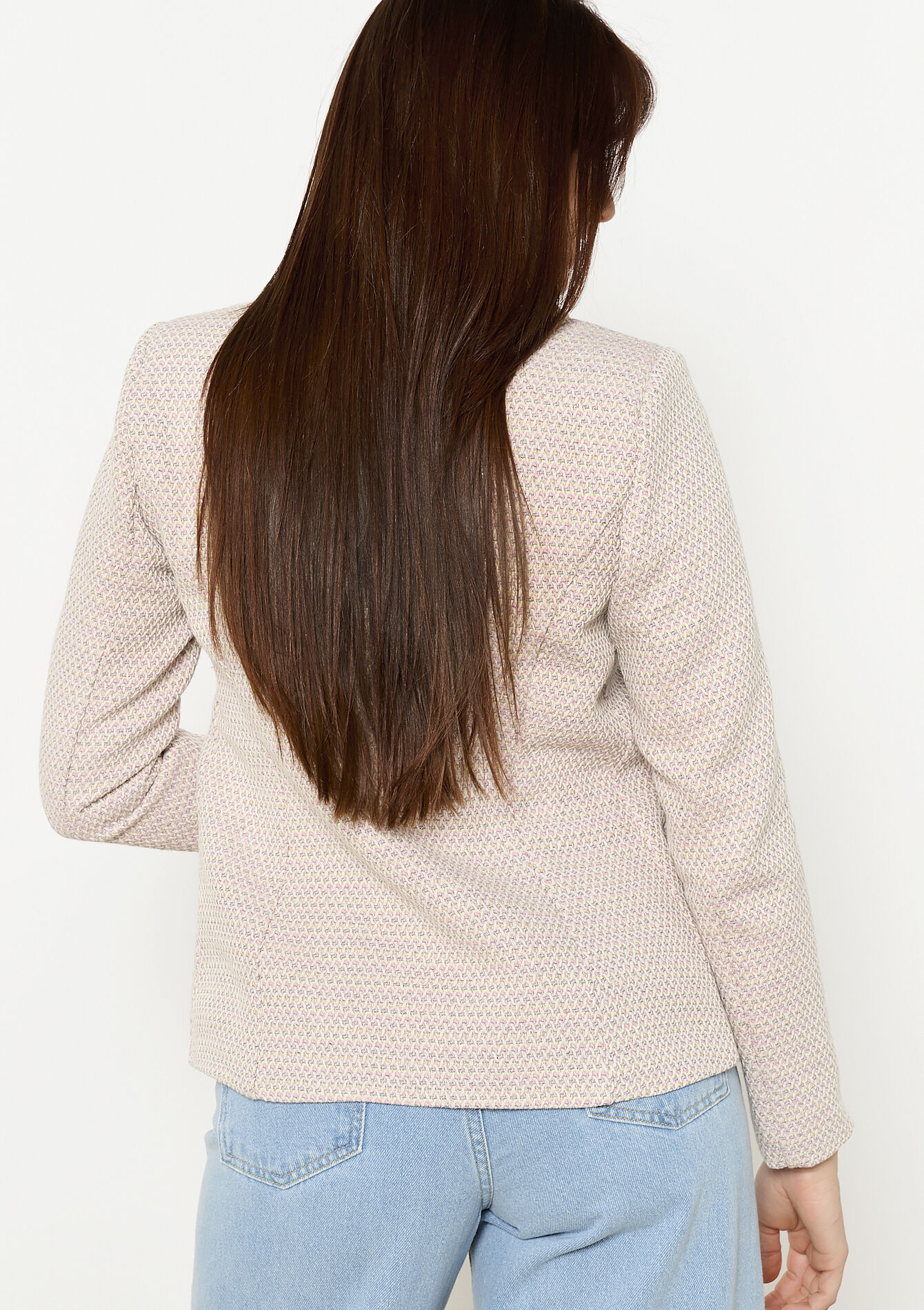 Tweed blazer met dubbele knopen - LIGHT PINK - 09101030_1303