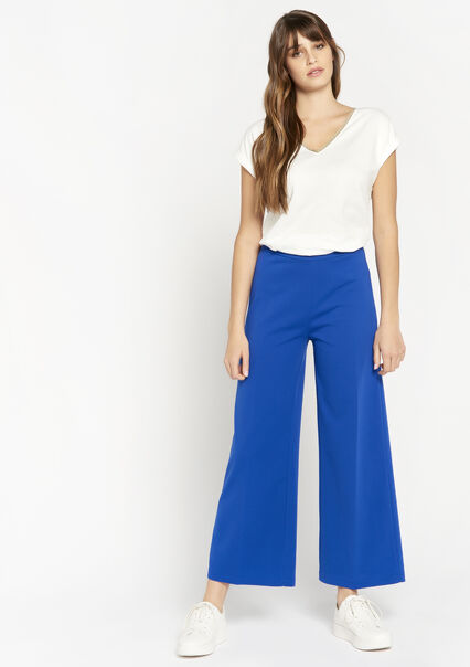 Wide-leg trousers with elastic - ELECTRIC BLUE - 06600569_1619