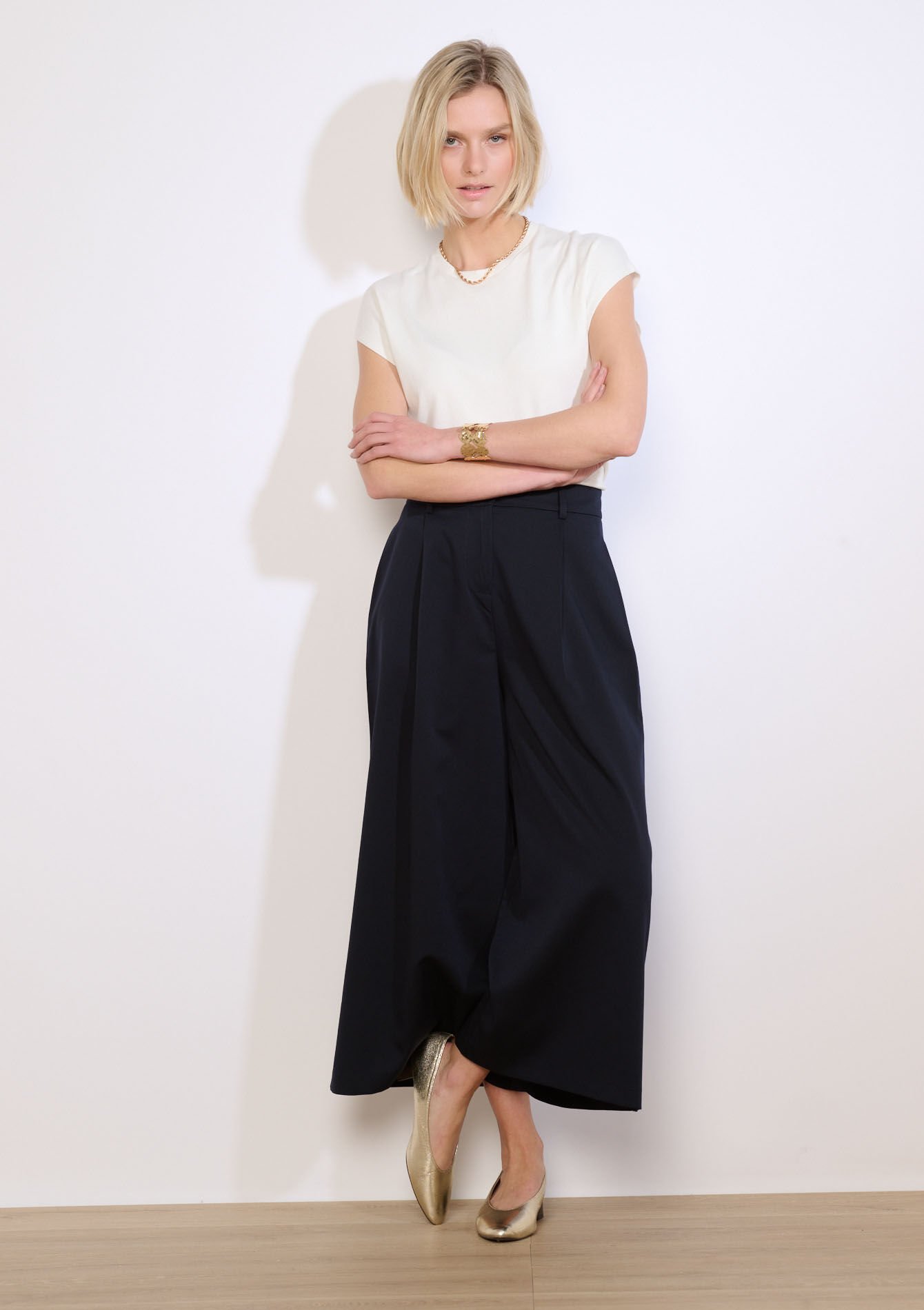 Gecoupeerde culottebroek, , back