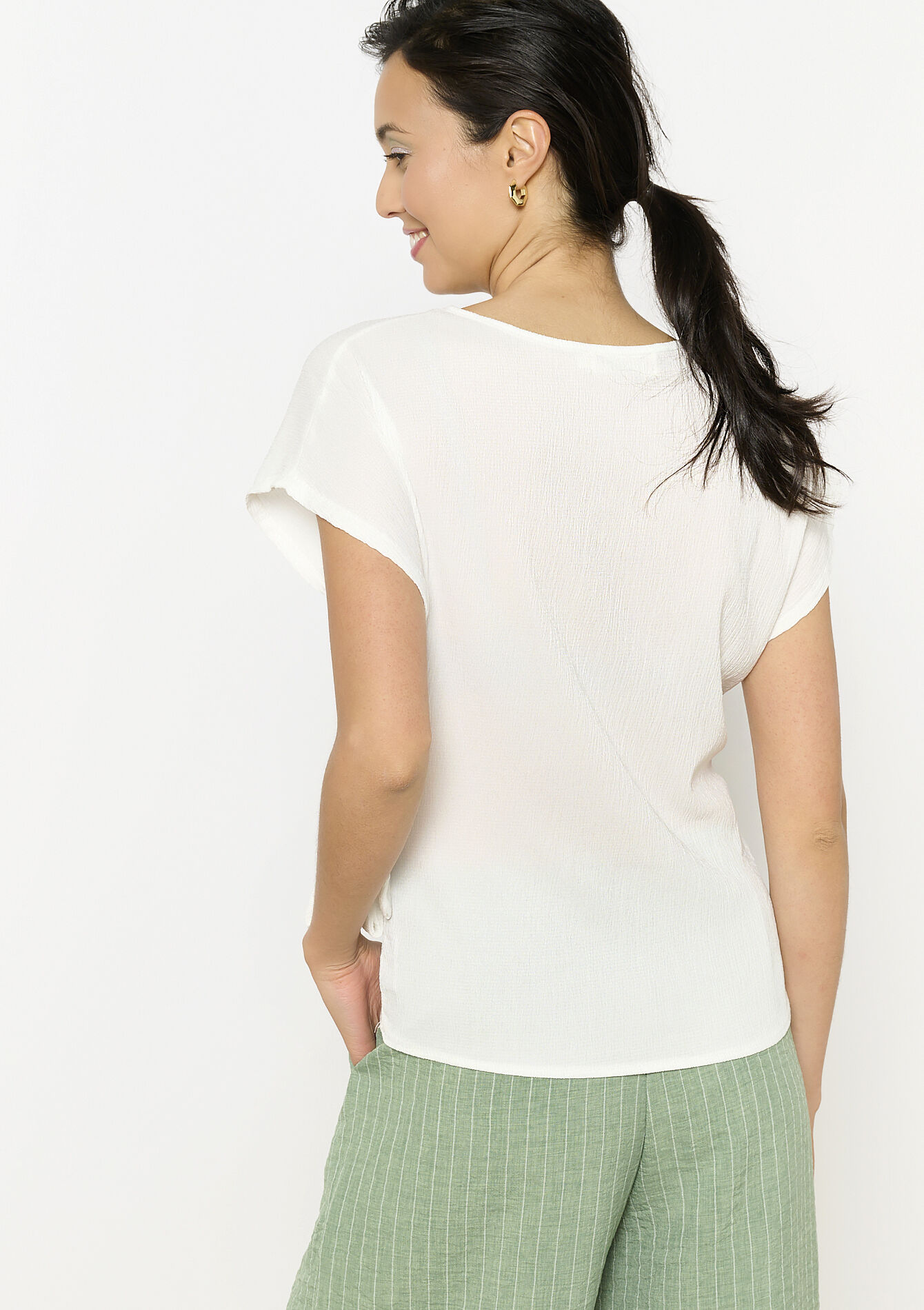 Top met strikceintuur, Top met strikceintuur - OPTICAL WHITE - 02301862