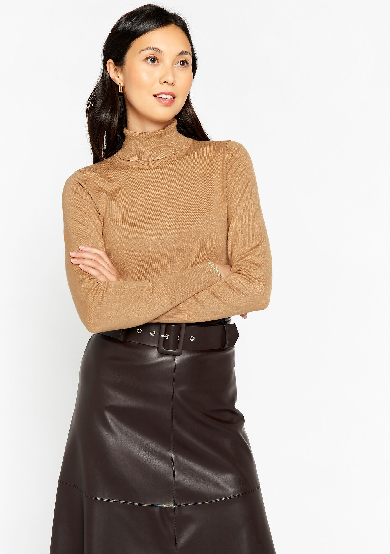 Plain turtleneck, Plain turtleneck - CAMEL GINGER - 04101037_3831