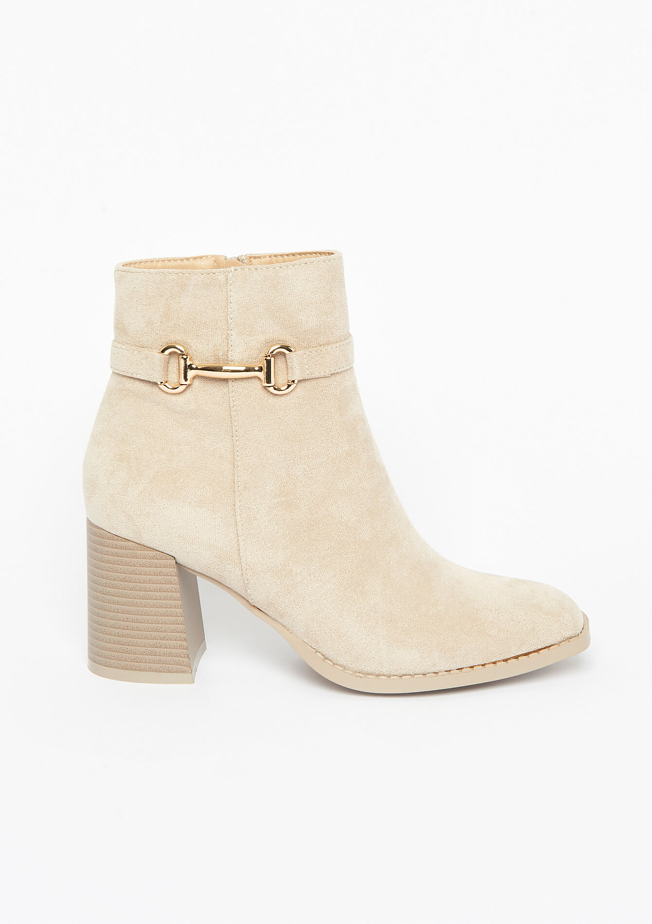 Bottines en suédine à talons - LIGHT TAUPE - 13100233_2572