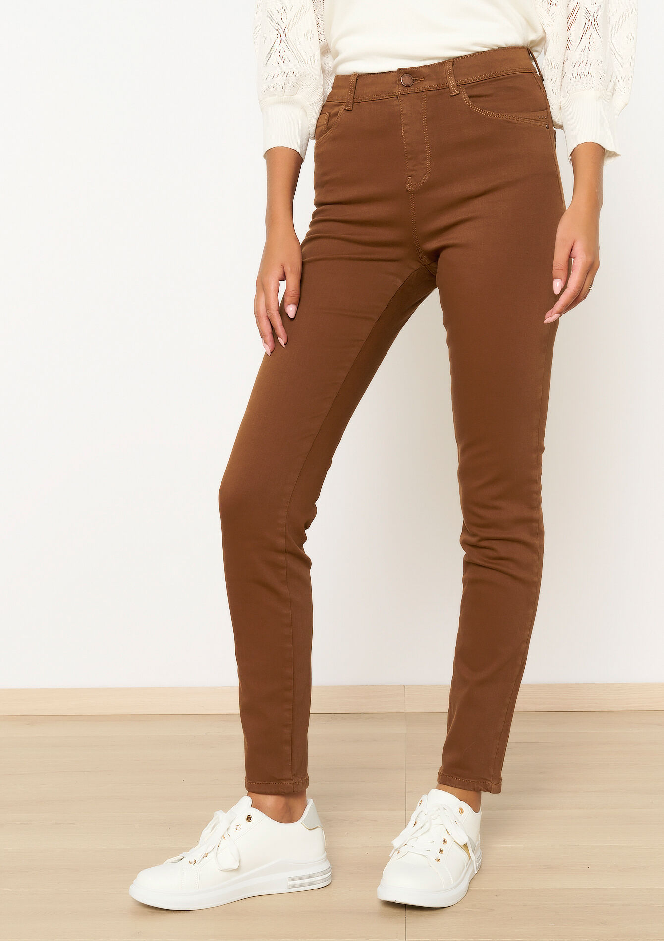 Multiple size slimfit trousers, Multiple size slimfit trousers - CAMEL CINNAMON - 06004519_3835