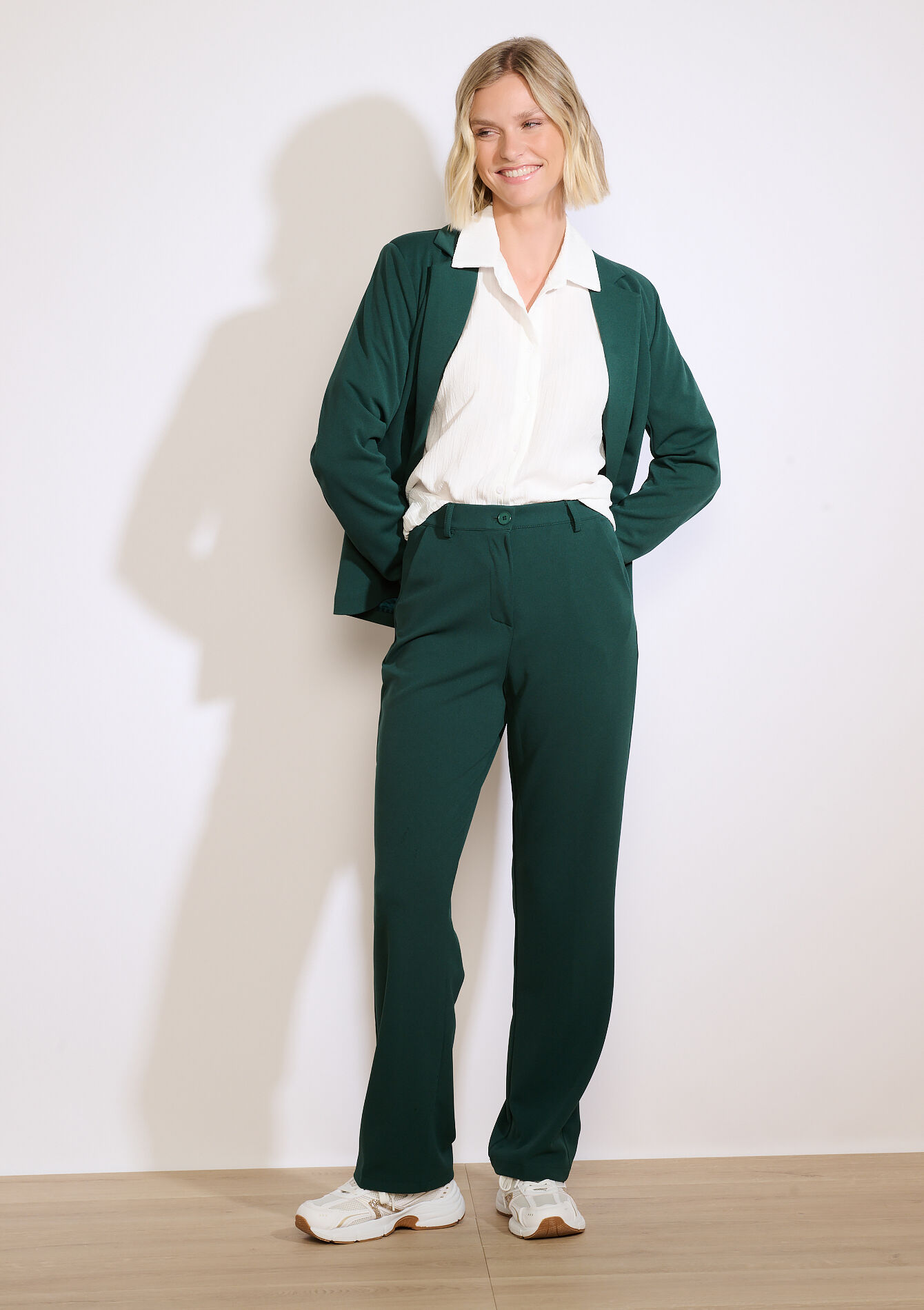 Elegante rechte broek, Elegante rechte broek - GREEN EMERALD - 06100735_4511