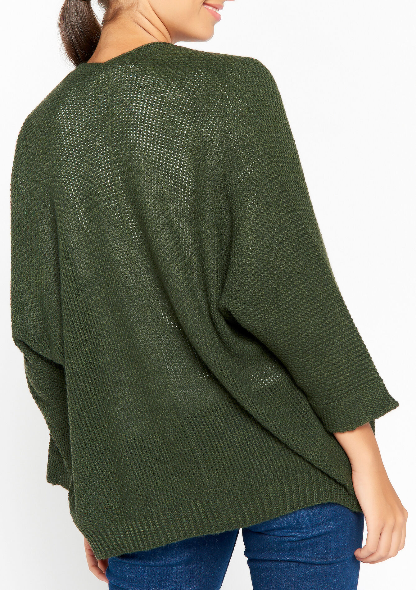 Cardigan avec manches chauve-souris - KHAKI DARKY - 04100977_4208