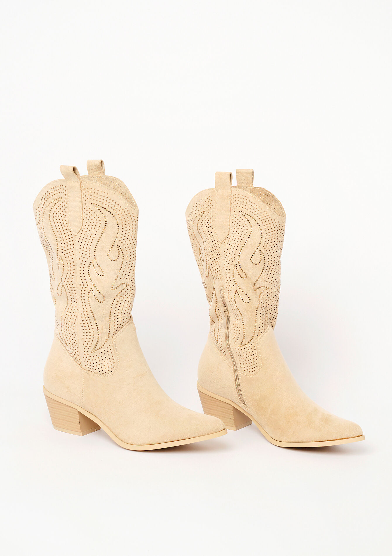 Bottes cowboy avec strass - LT BEIGE - 13100260_2527