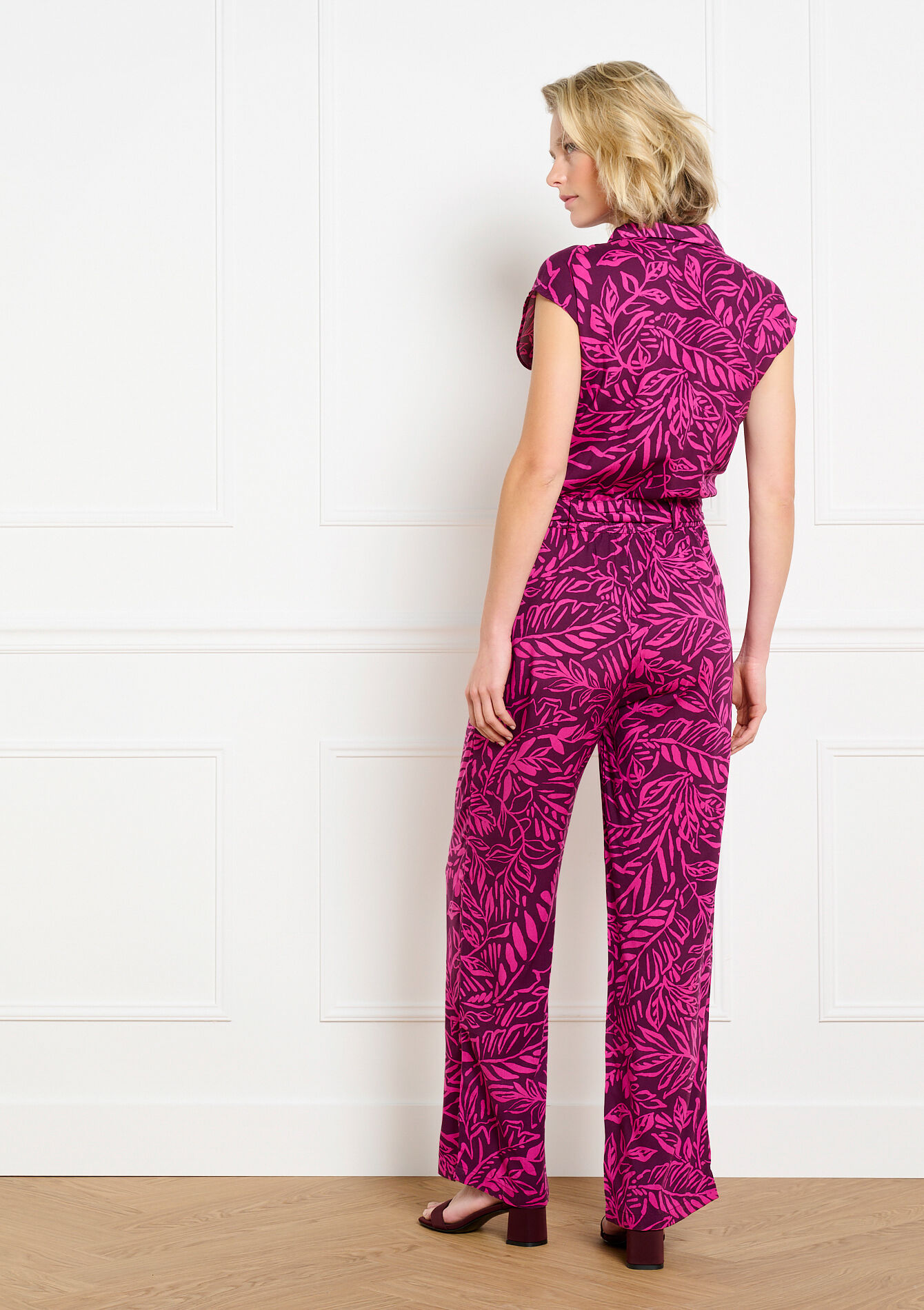 Combinaison fluide ceinturée - AUBERGINE - 06004676_1537