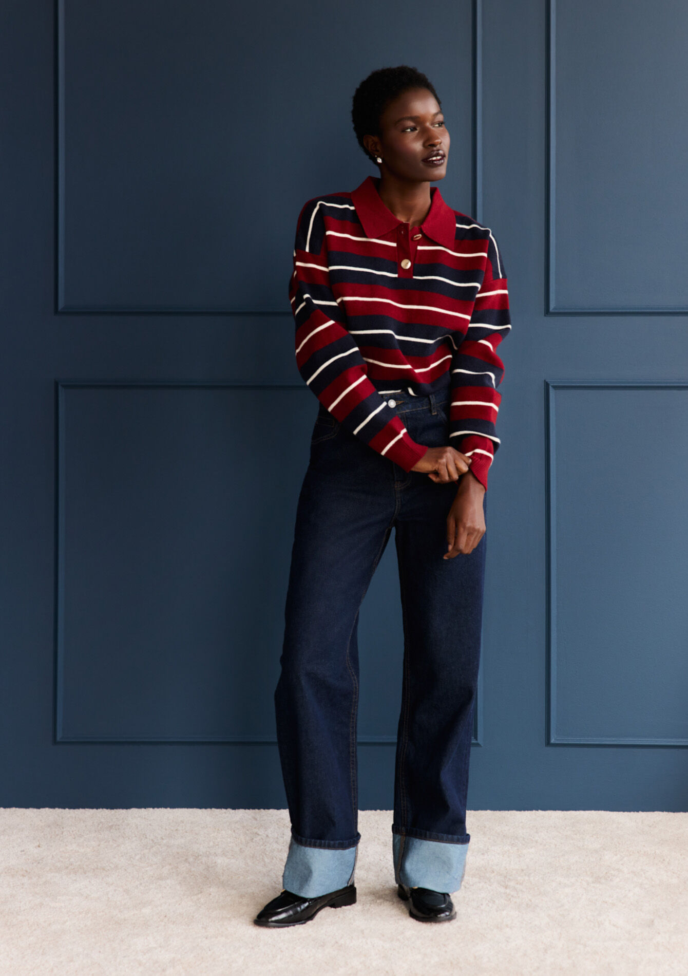 Jeans met hoge taille, Jeans met hoge taille, , back