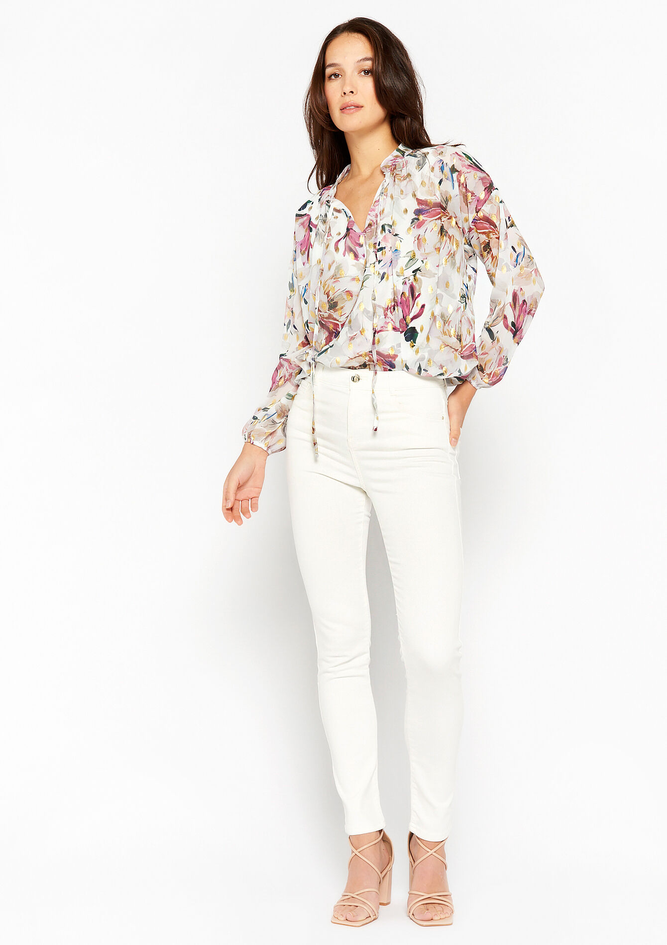 Blouse with abstract print - OFFWHITE - 05702136_1001