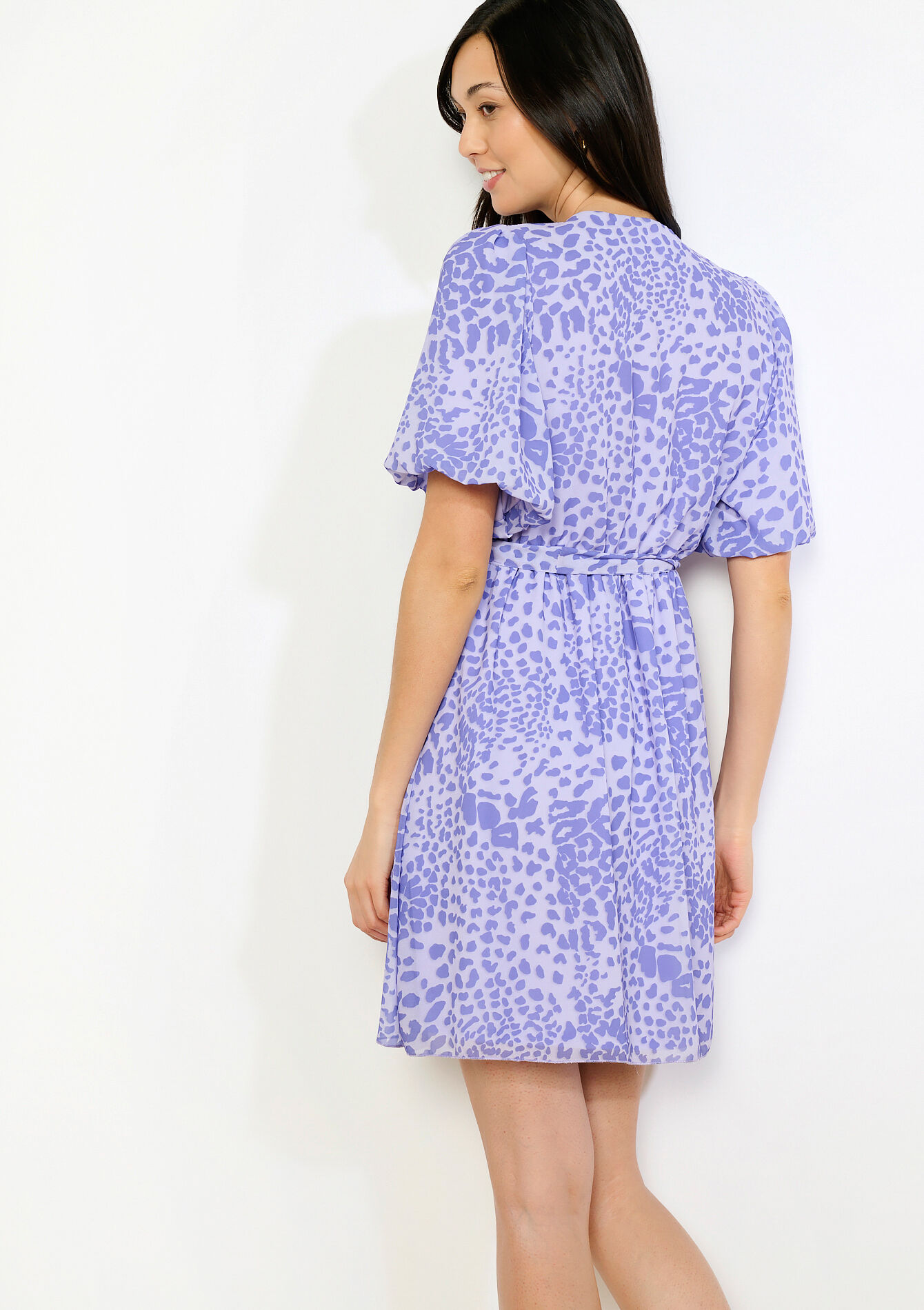 Robe cache-coeur en voile - PASTEL LILAC - 08104452_1493