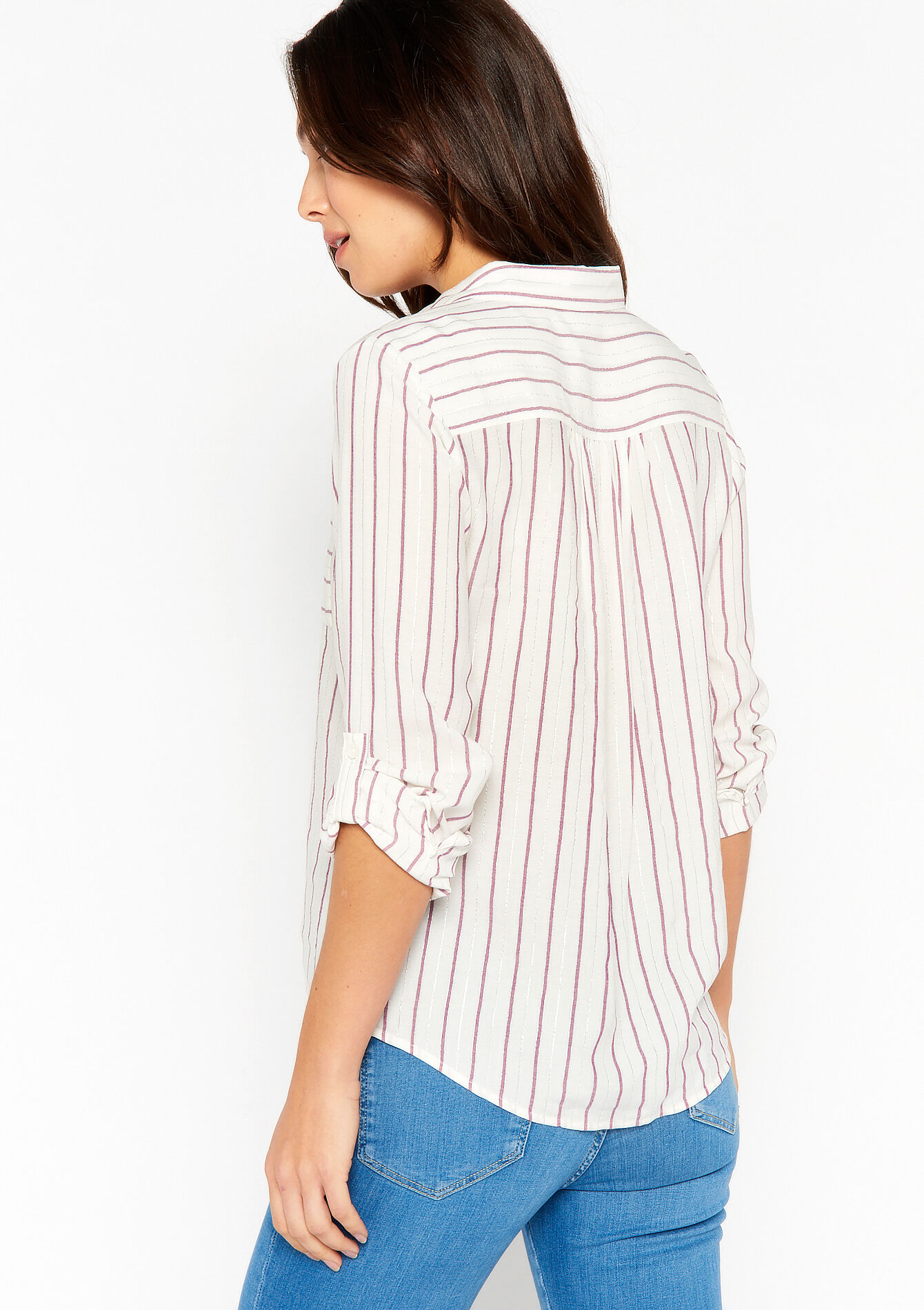 Striped shirt with lurex - VIOLINE - 05702101_2576