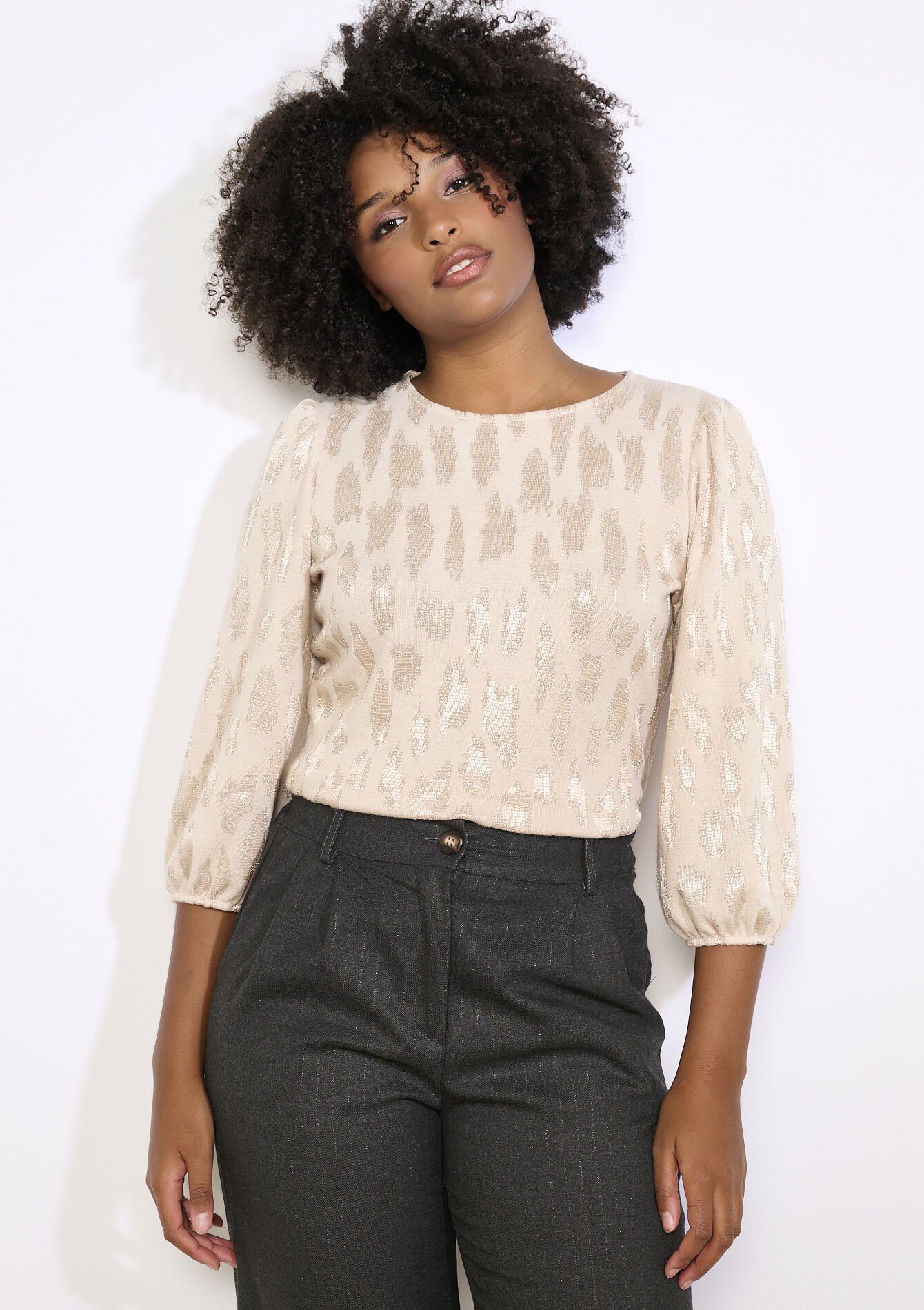 Blouse fluide texturée - NUDE PINK - 02301967