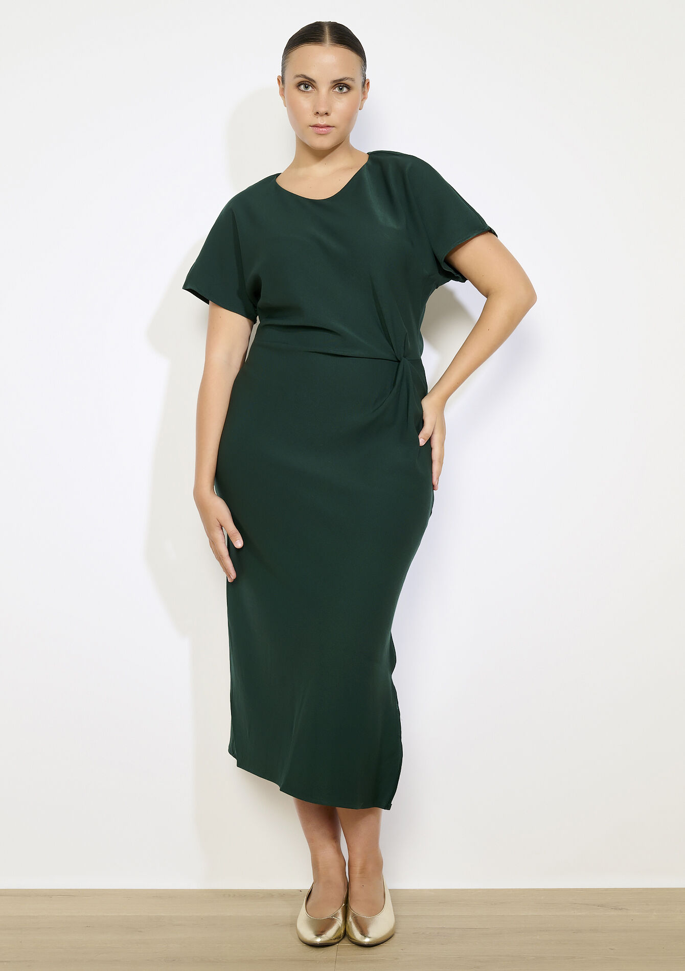Robe midi bodycon, Robe midi bodycon - BOTTLE GREEN - 08104277_1778