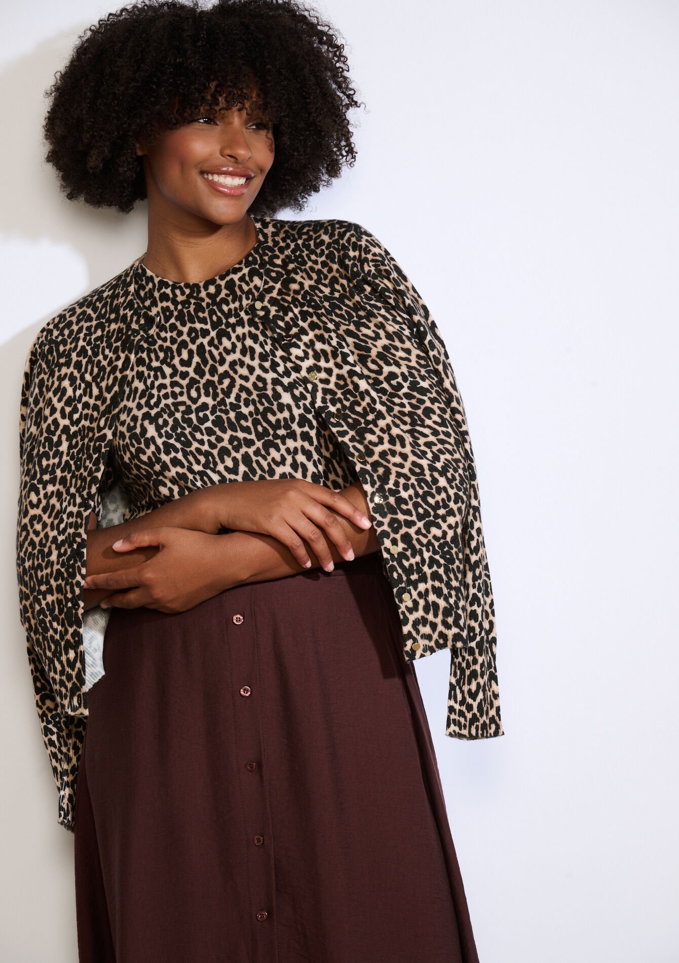 Cardigan motif léopard - LT BEIGE - 04101295_2527