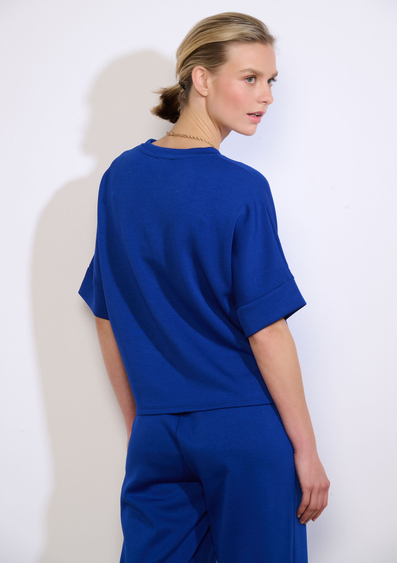 Modal T-shirt met ronde hals, Modal T-shirt met ronde hals - ELECTRIC BLUE - 15100407_1619
