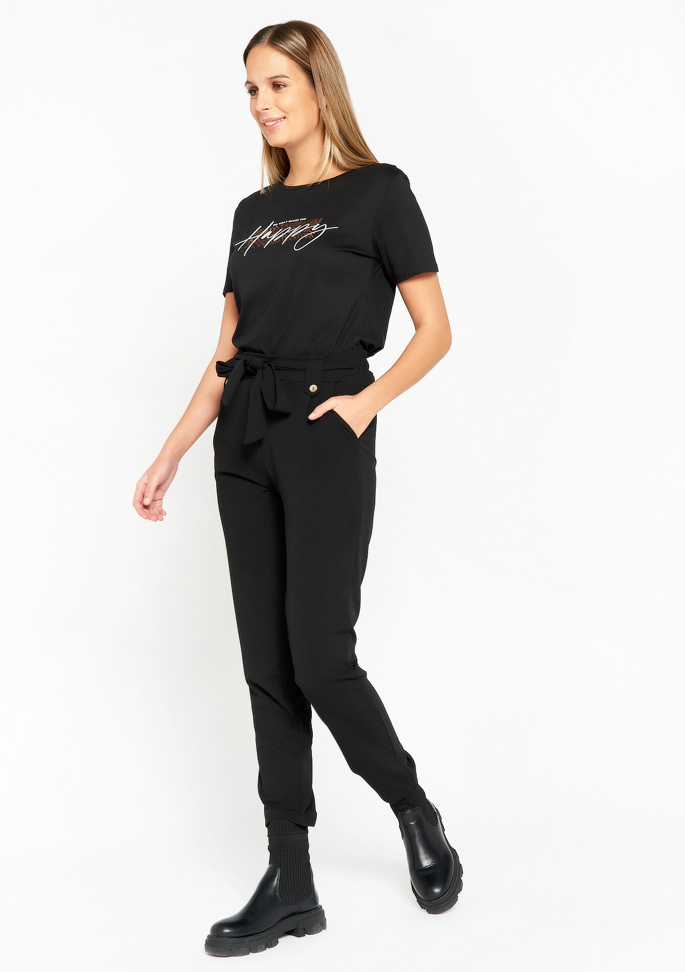 Pantalon paper bag, Pantalon paper bag - BLACK - 1067385