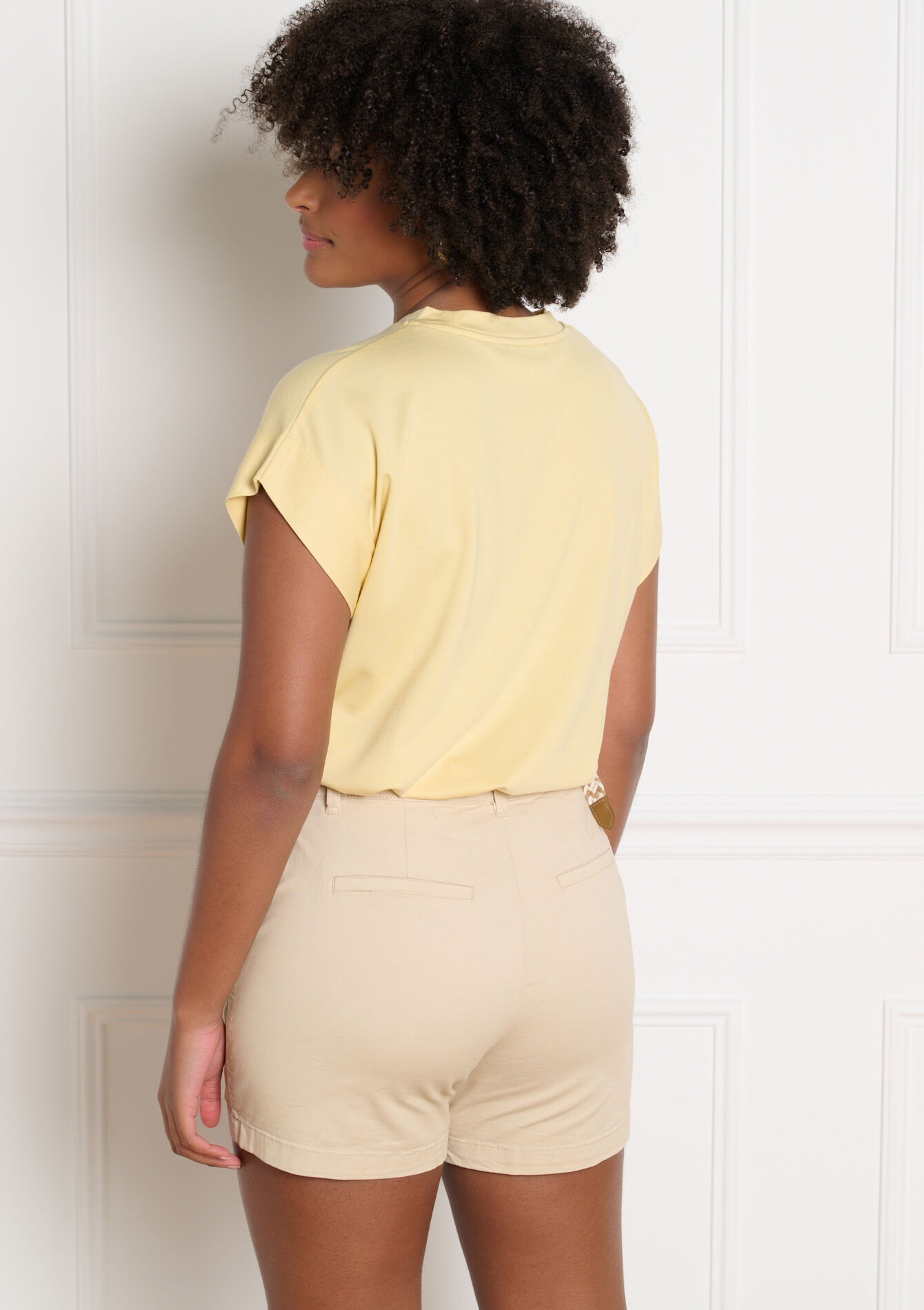 T-shirt manches courtes fluide - YELLOW PASTEL - 02301933_5004