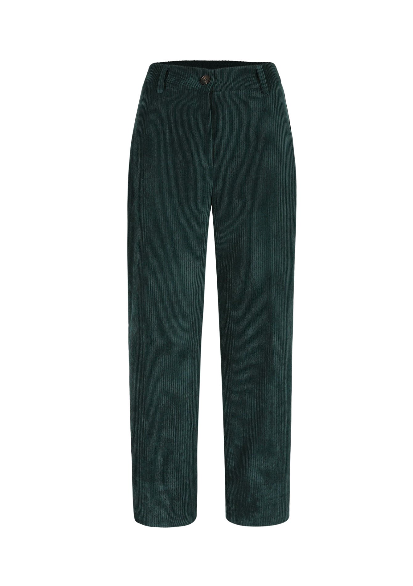 Corduroy broek met elastiek - GREEN EMERALD - 06100746_4511