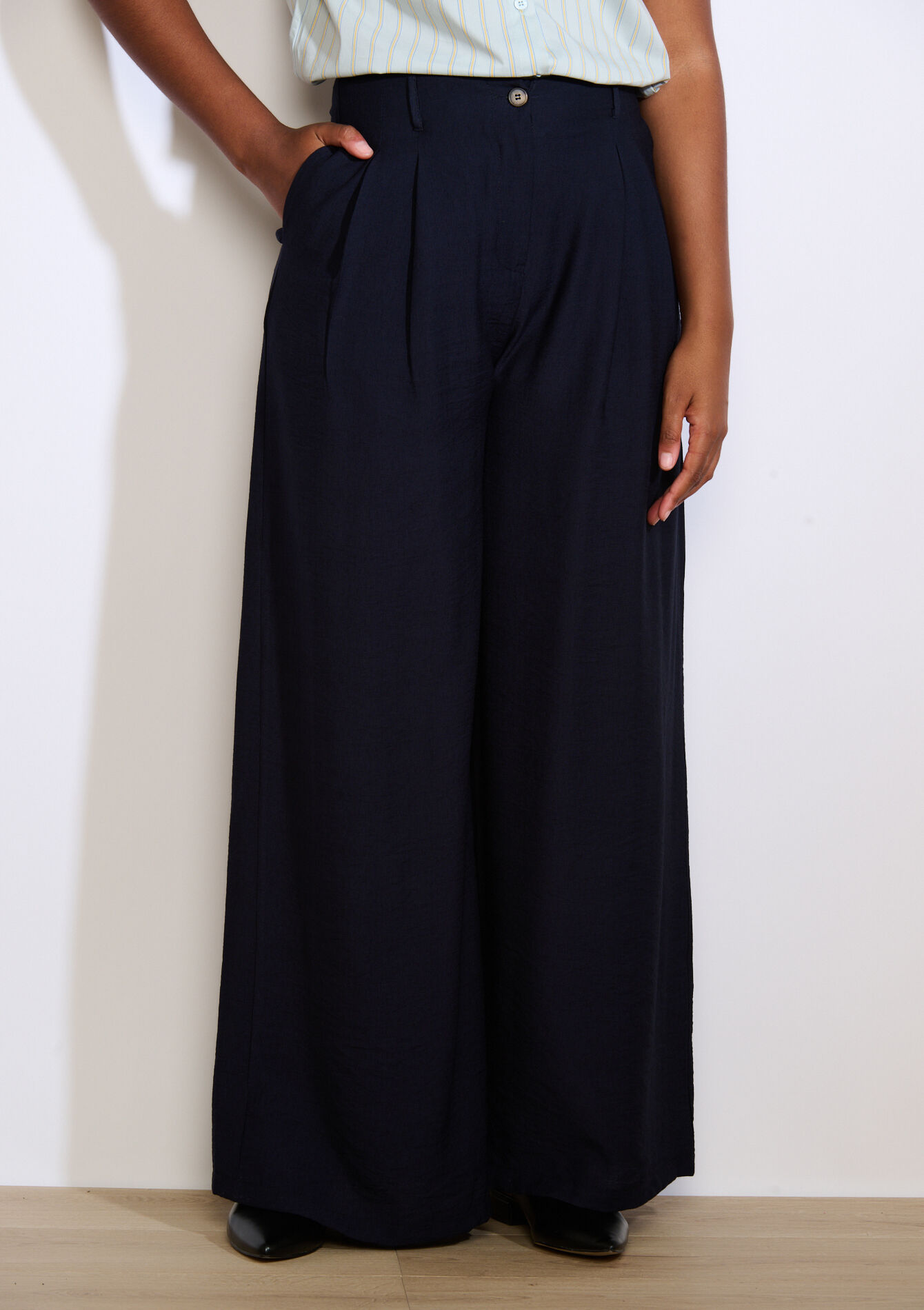 Pantalon fluide moderne, Pantalon fluide moderne - NAVY BASIC - 06100739_2723