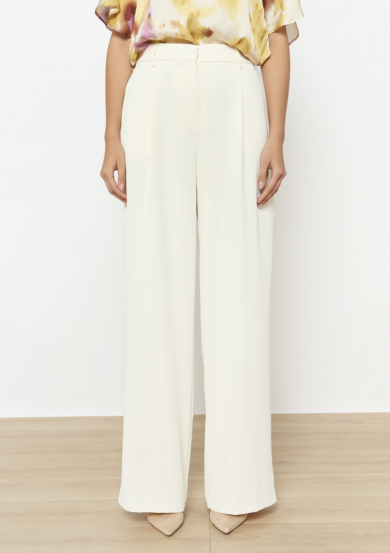 Pantalon large uni - VANILLA WHITE - 06600997_1013