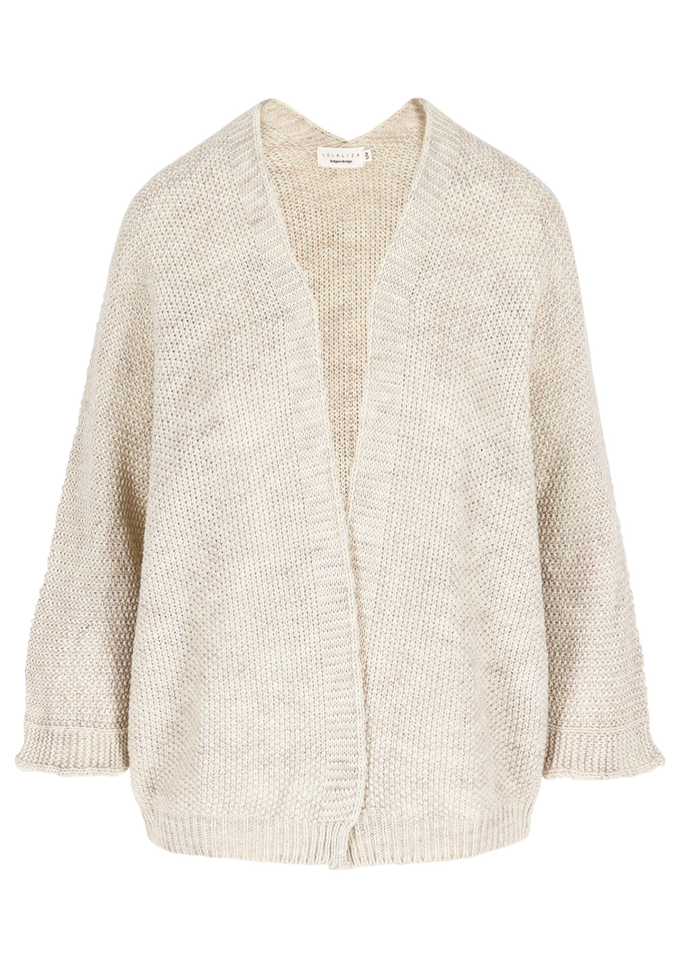 Openvallende gebreide vest, Openvallende gebreide vest - LT BEIGE - 04101369_2527