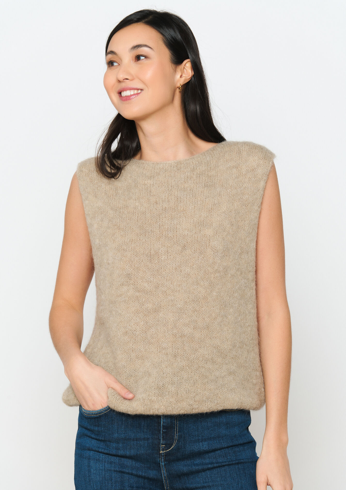 Oversized tank top, Oversized tank top - BEIGE MEL - 1098045