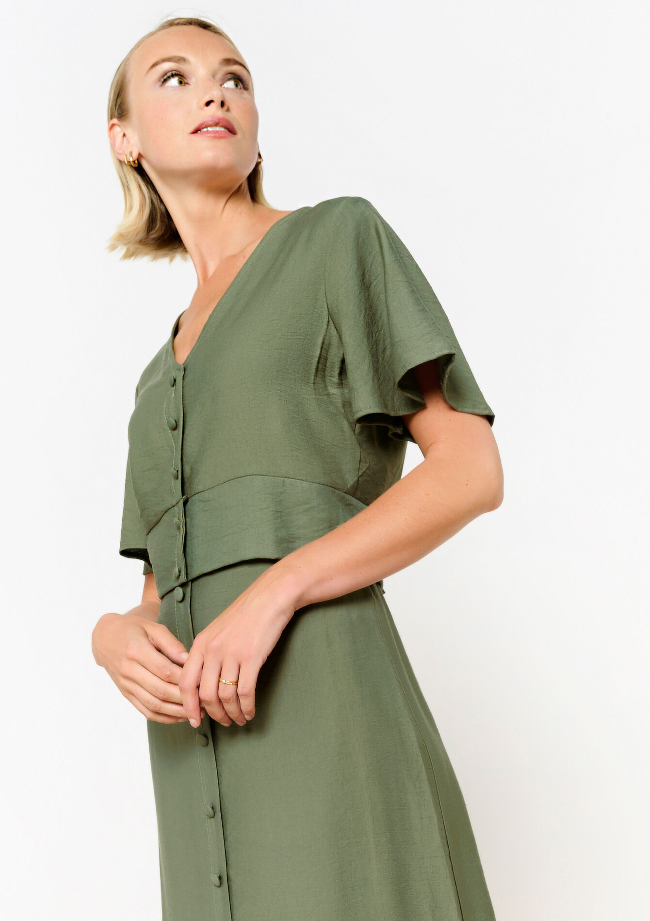 Short blouse, Short blouse - KHAKI MED - 05702622_4327