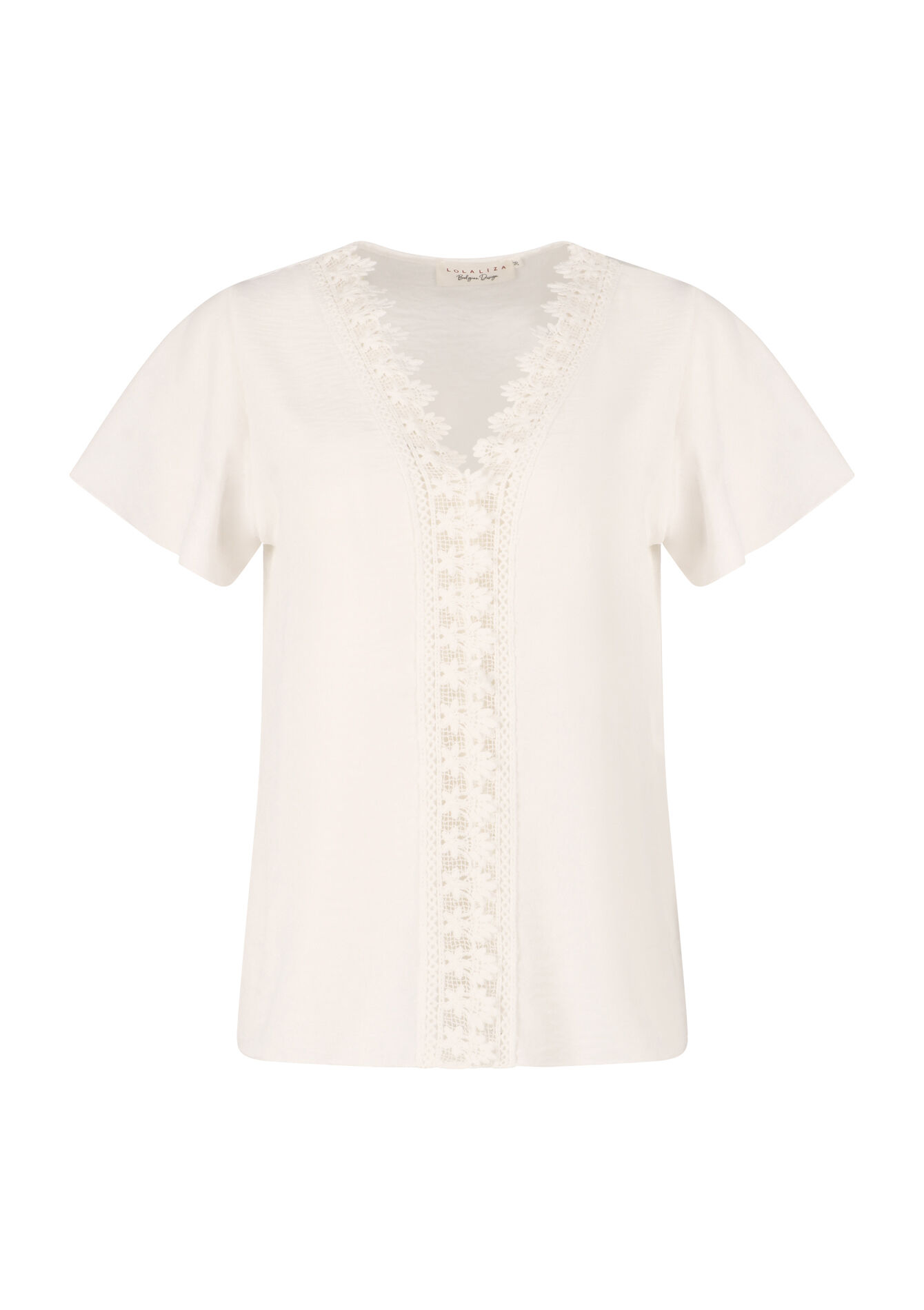 Blouse with V-neck, Blouse with V-neck - OPTICAL WHITE - 05702156_1019
