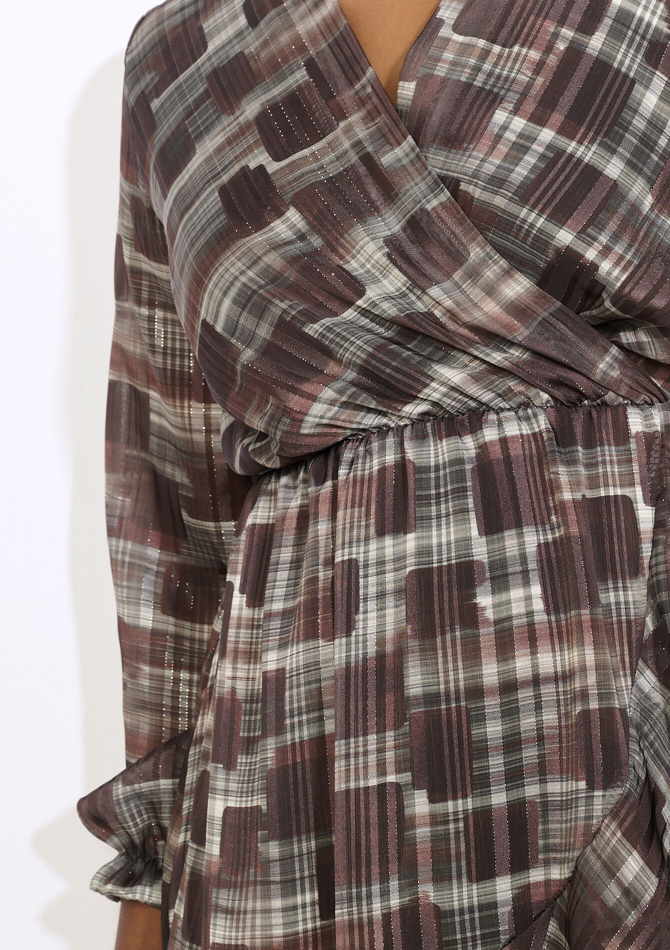 Robe portefeuille fluide, Robe portefeuille fluide - BROWN DARK CHOCOLATE - 08104397_3720