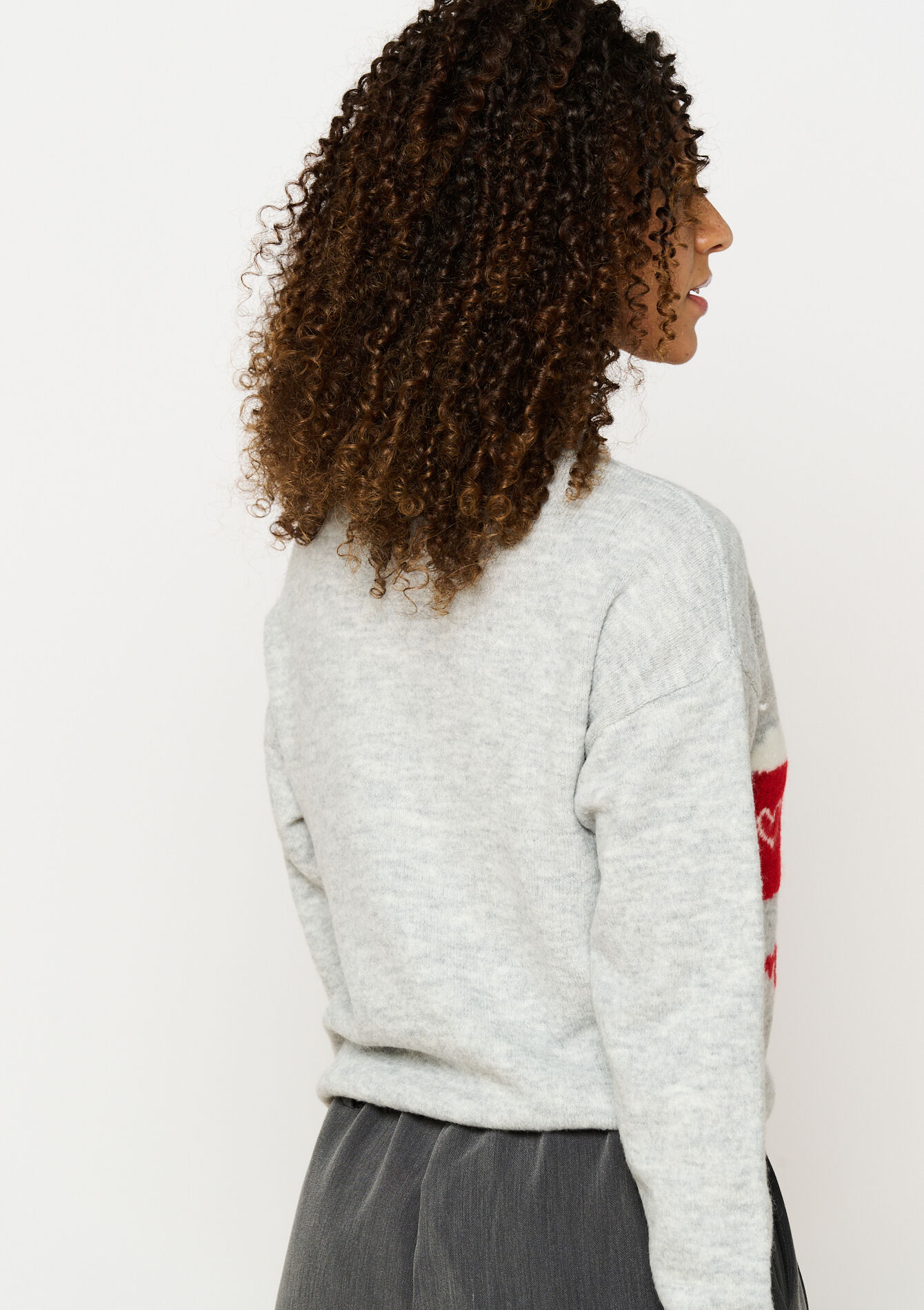 Jacquard kersttrui - LT GREY - 04006837_2574