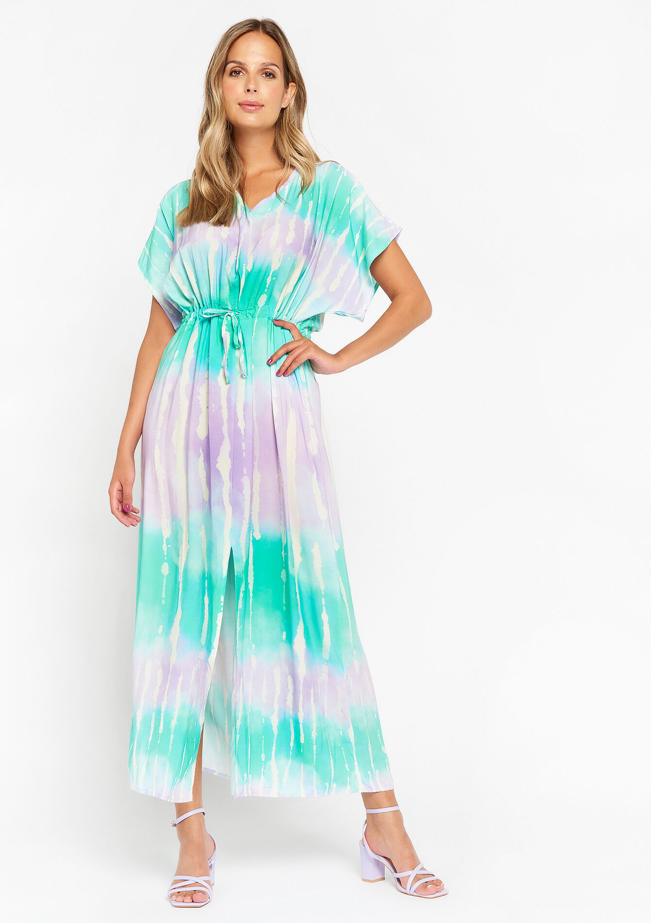 Robe longue en tie and dye - ORANGE BRIGHT - 08602087