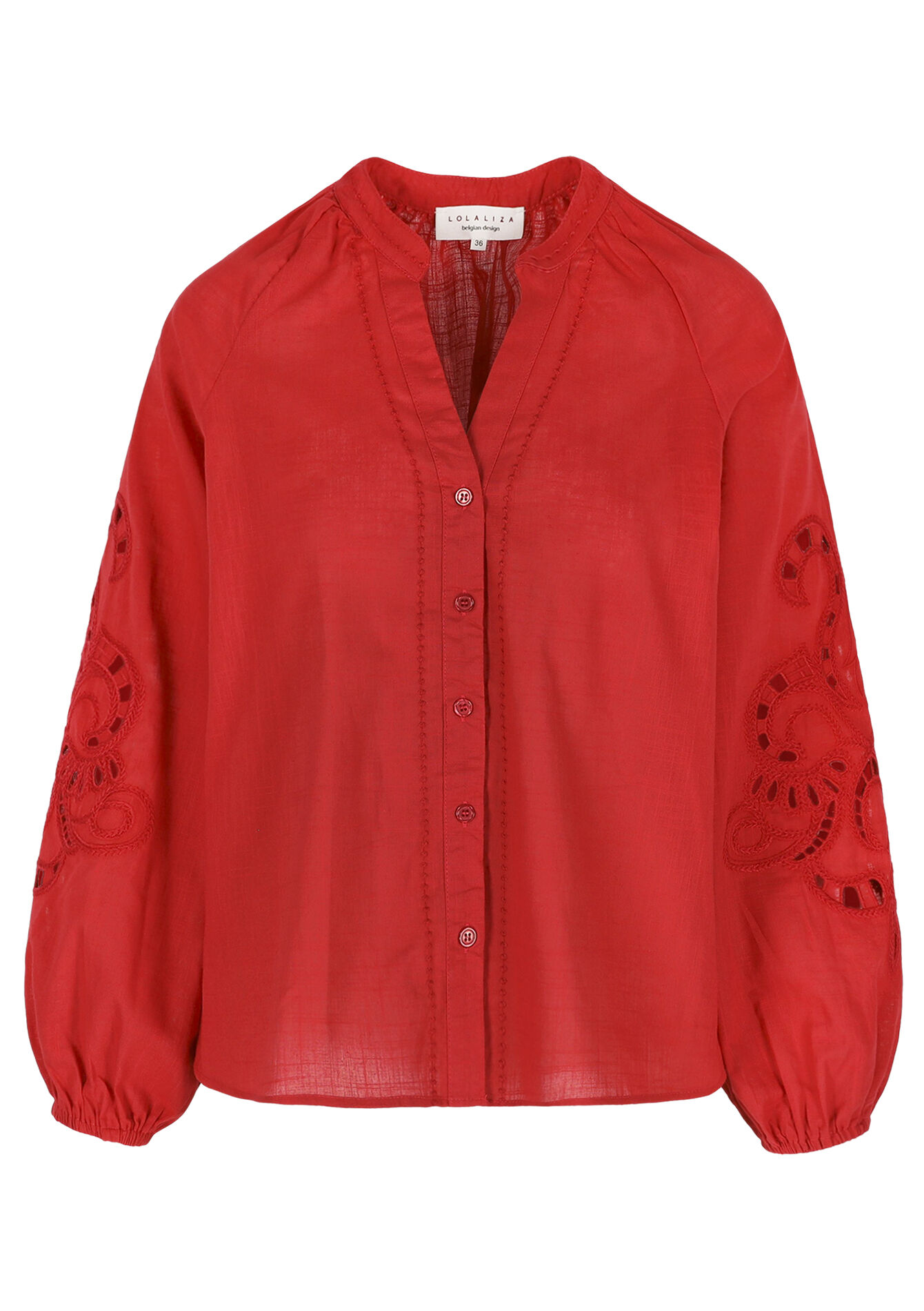 Blouse met borduurmouwen - RED LOLLIPOP - 05703033_5301