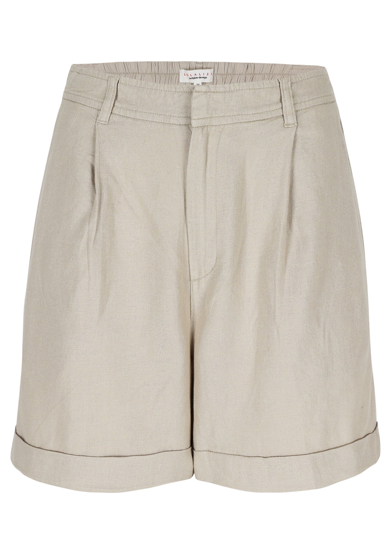 Linnen suiting short - LIGHT TAUPE - 06100575_2572