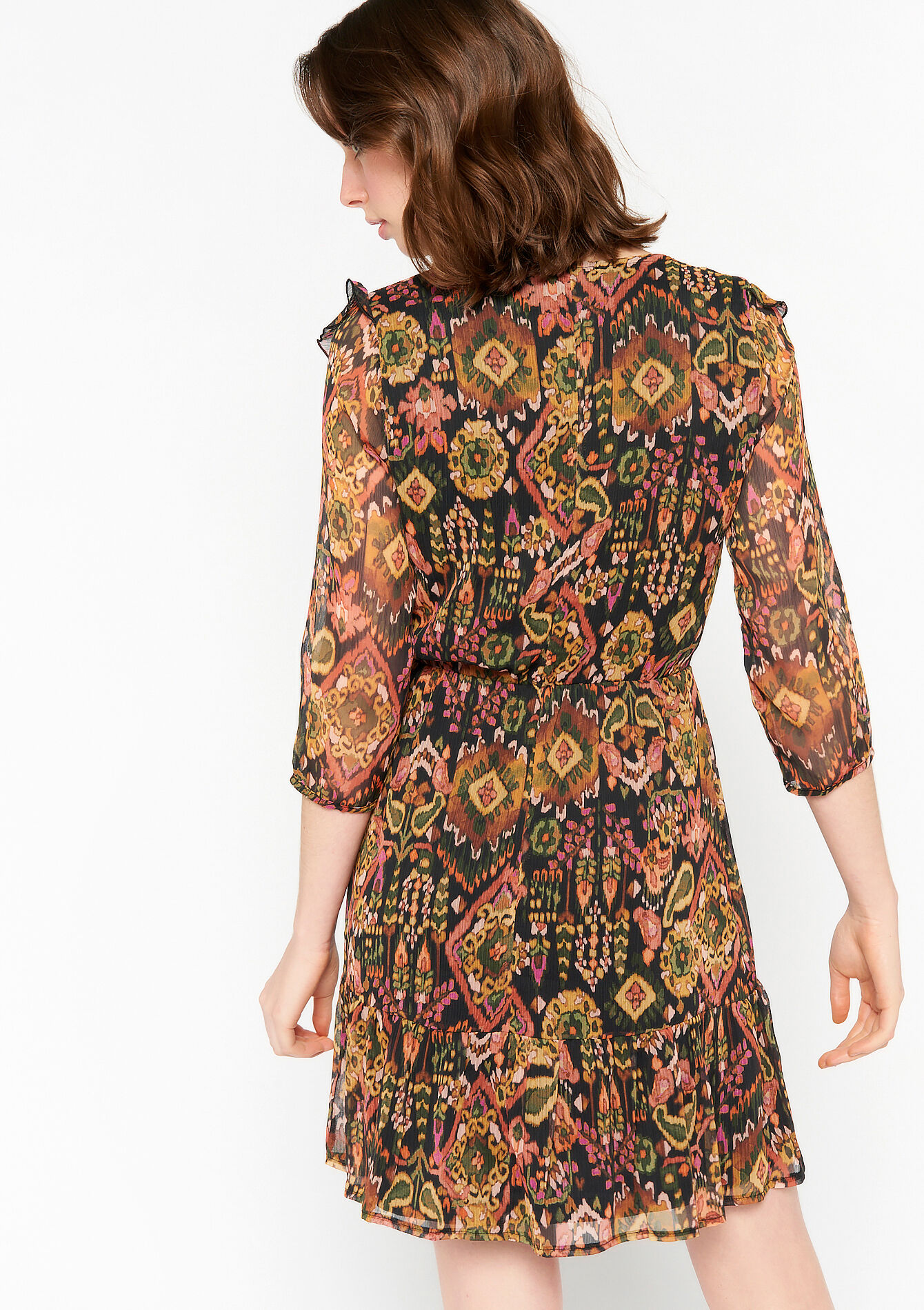 Dress with ethnic print, Dress with ethnic print - KHAKI FADED - 08103150_4326