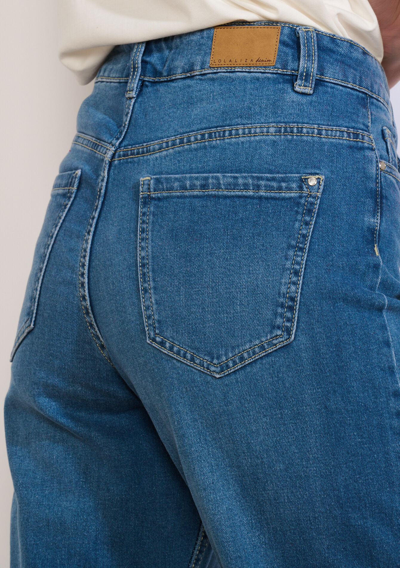 Jeans met hoge taille, Jeans met hoge taille - MEDIUM BLUE - 22000629_0500