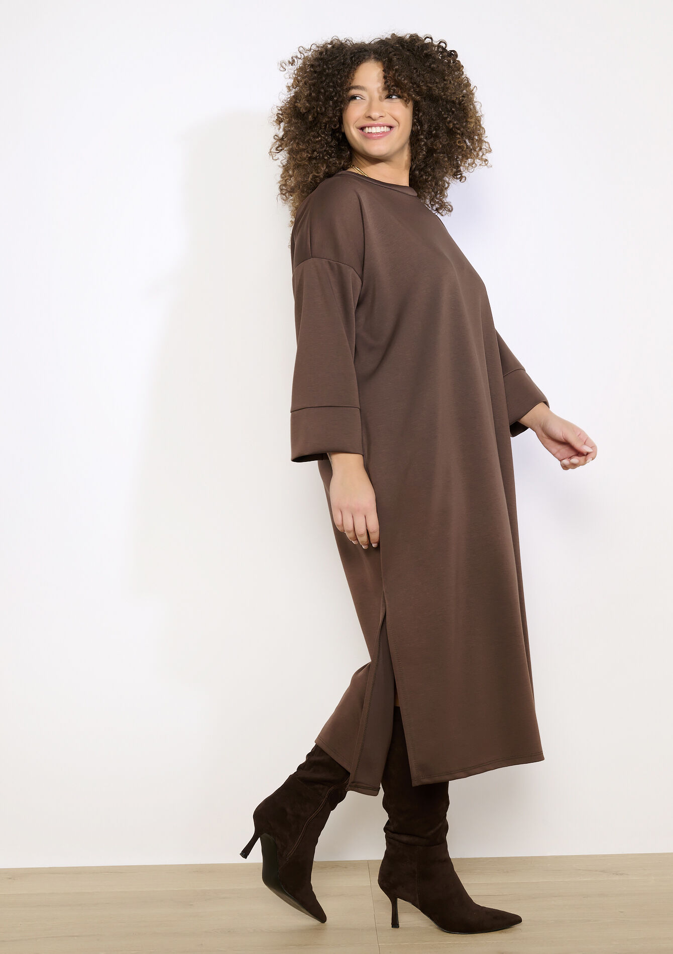 Casual sweaterjurk, , back