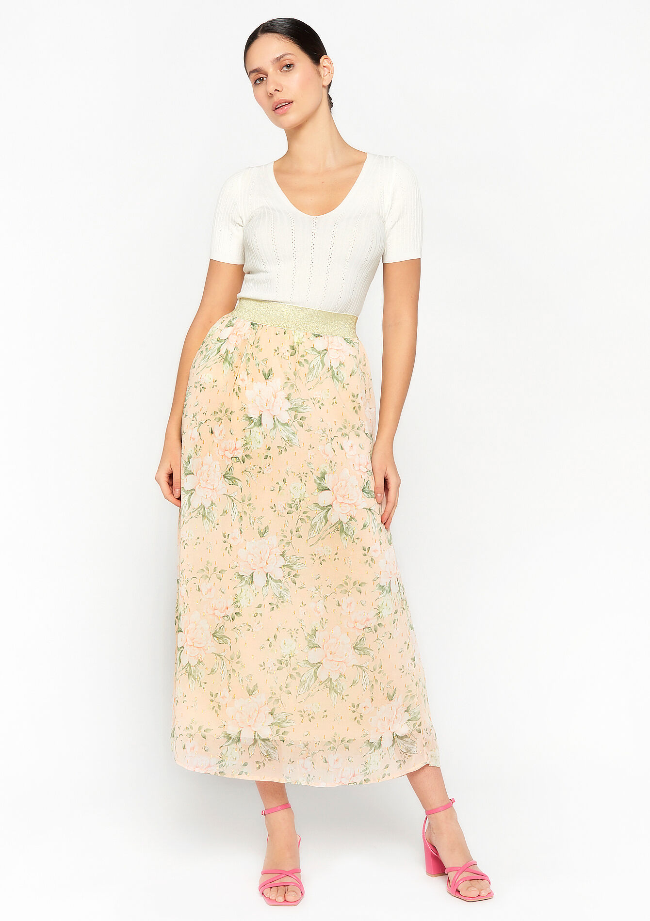 Maxirok met bloemenprint, Maxirok met bloemenprint - NAVY BASIC - 07101051