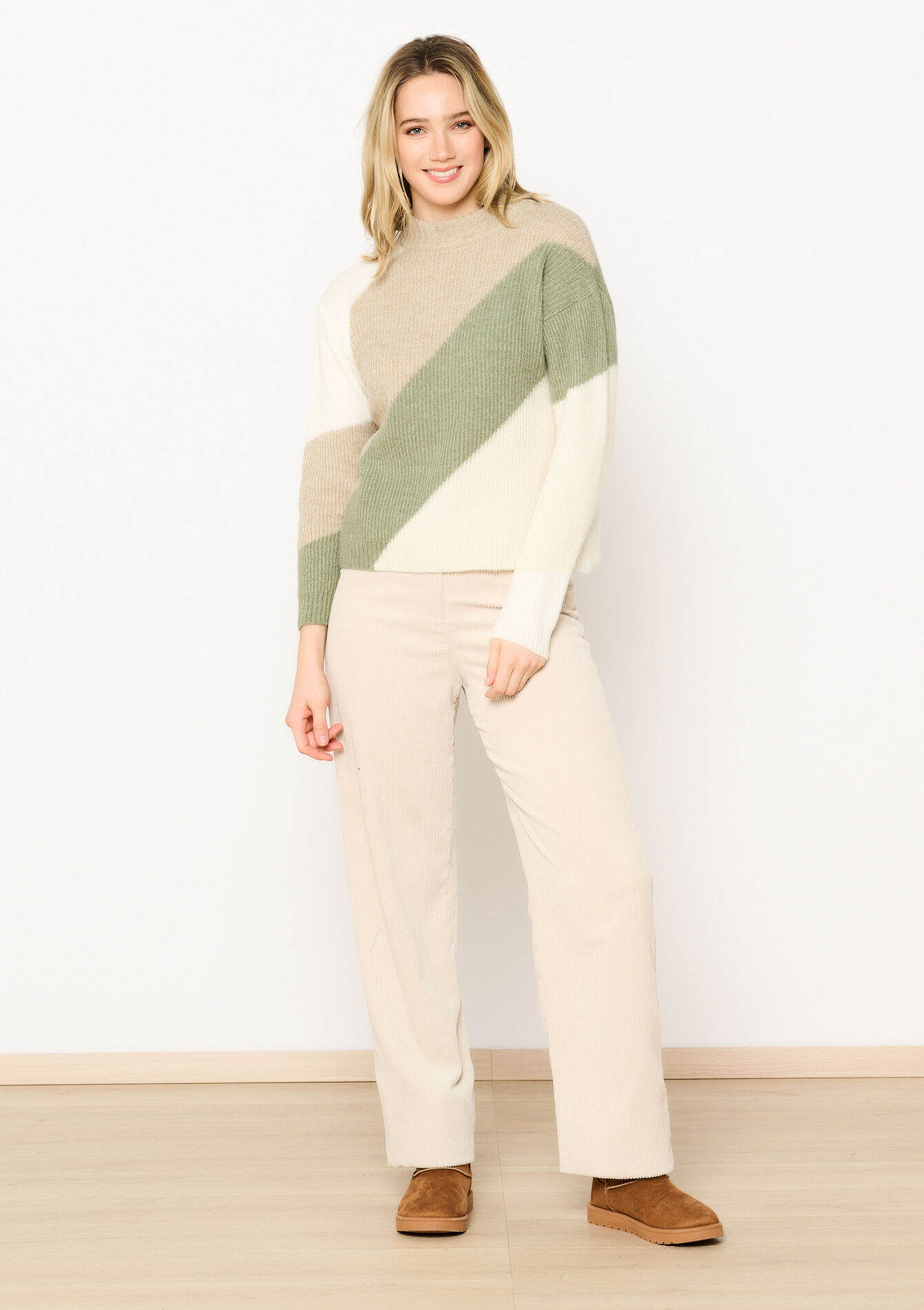 Trui met brede strepen, Trui met brede strepen - TAUPE - 04006820_1021