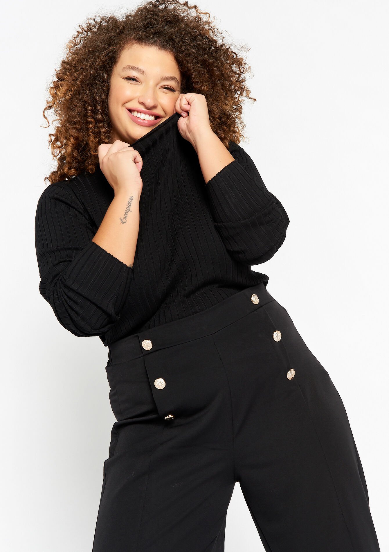 Geribbelde trui, Geribbelde trui - BLACK - 04006152_1119