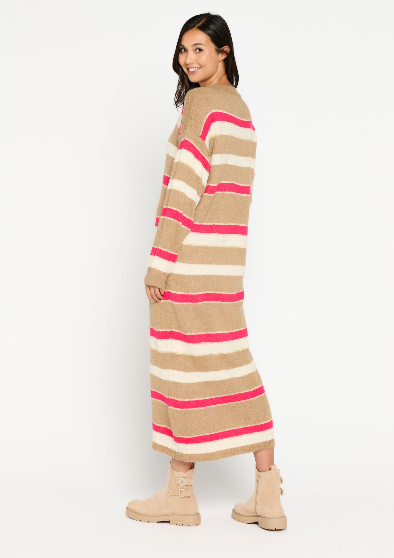 Robe pullover à rayures, Robe pullover à rayures - CARAMEL - 08103399