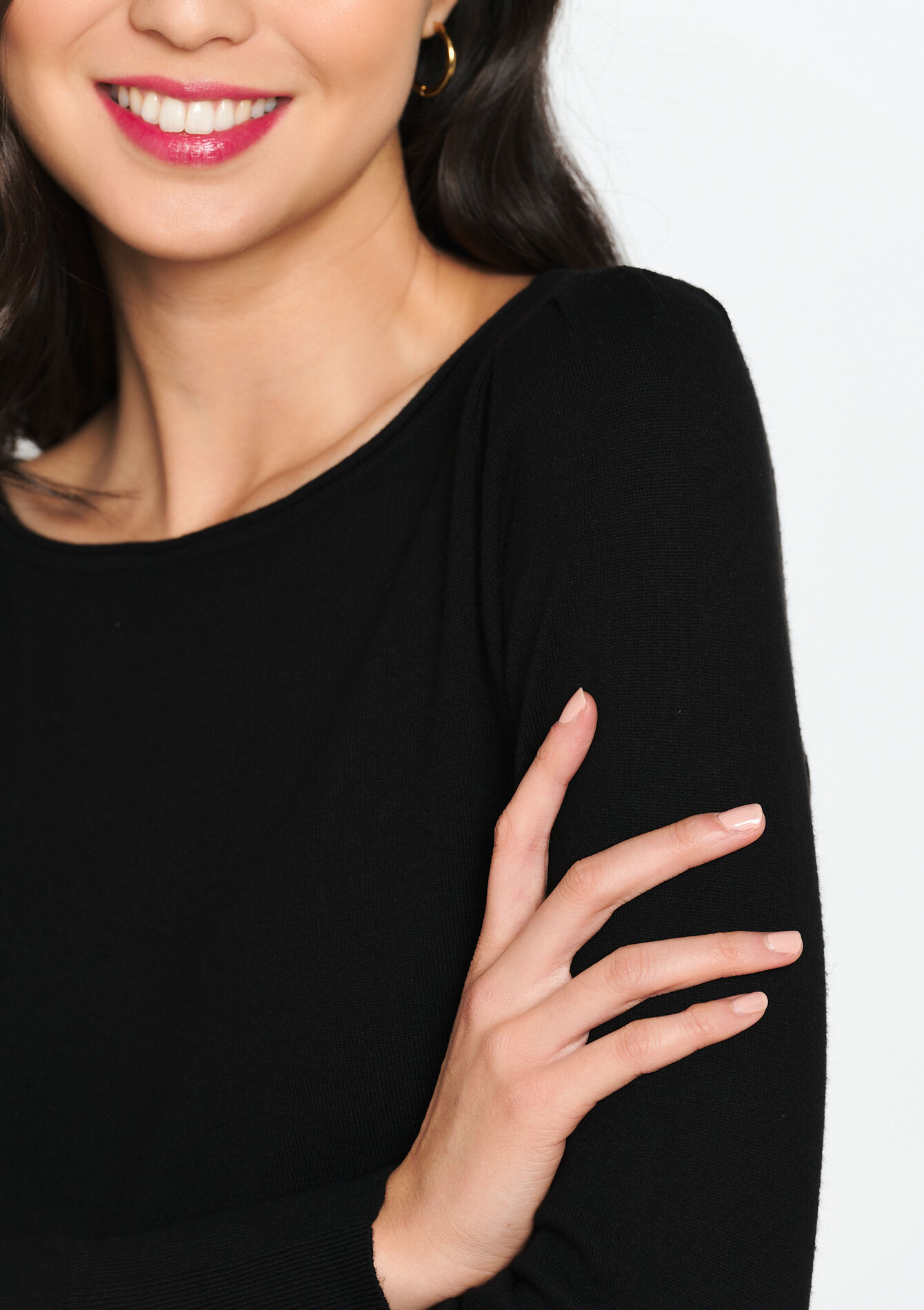 Basic trui met boatneck - BLACK - 04006288_1119