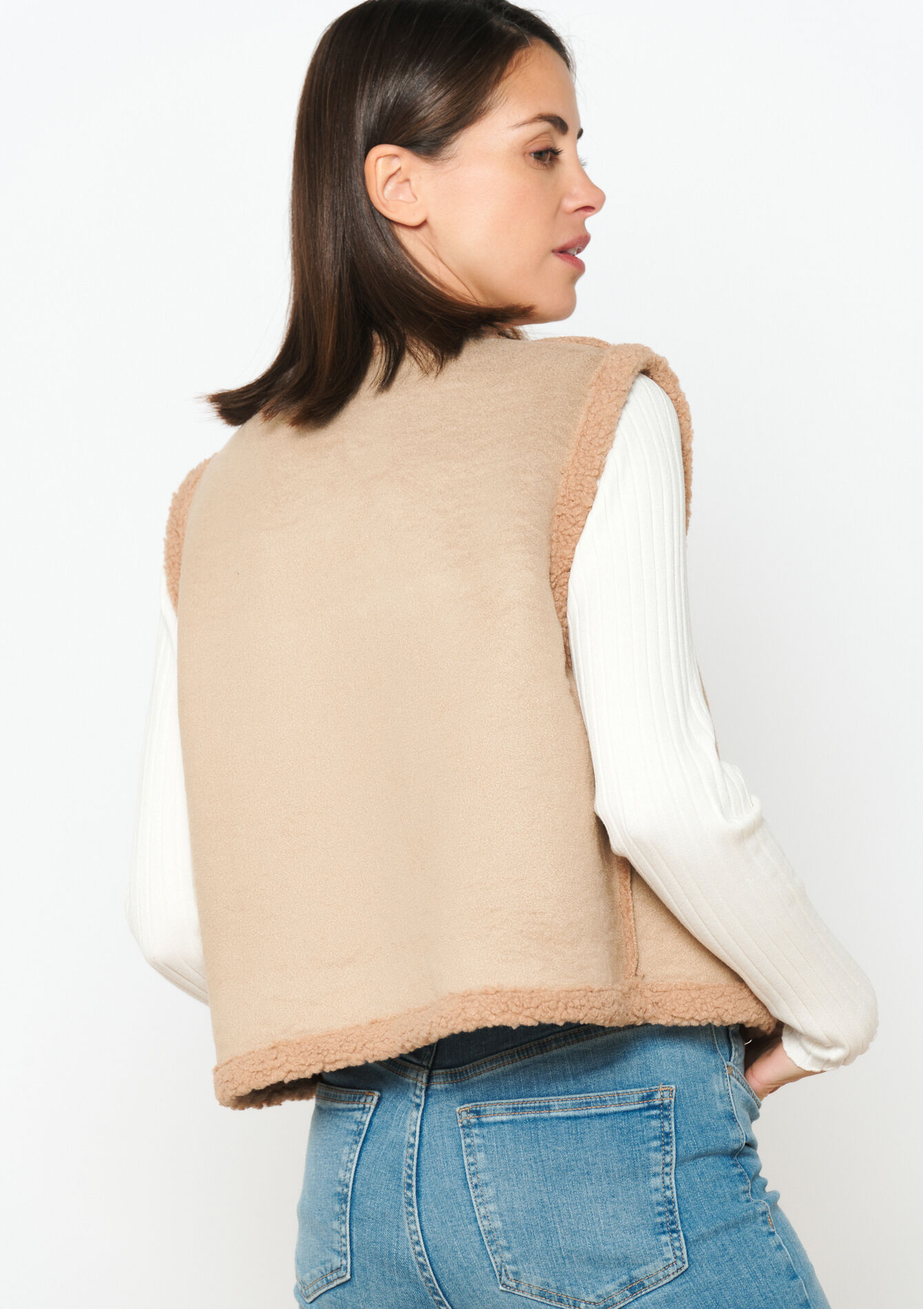 Veston en fausse fourrure, Veston en fausse fourrure - CAMEL CINNAMON - 09100885_3835